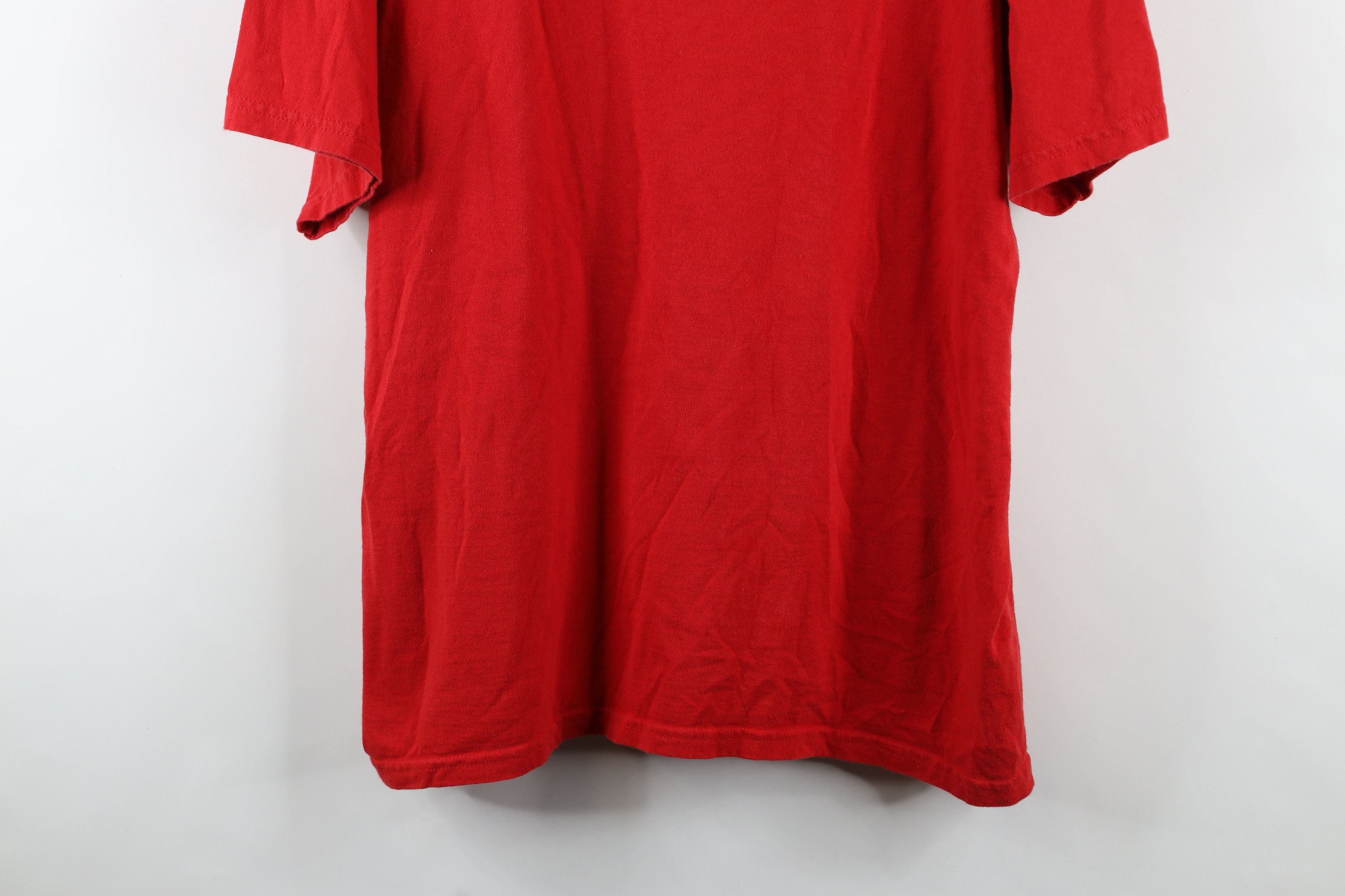 Vintage Vintage 90s Streetwear Blank Heavyweight Cotton T-Shirt Red Size US XXL / EU 58 / 5 - 3 Thumbnail