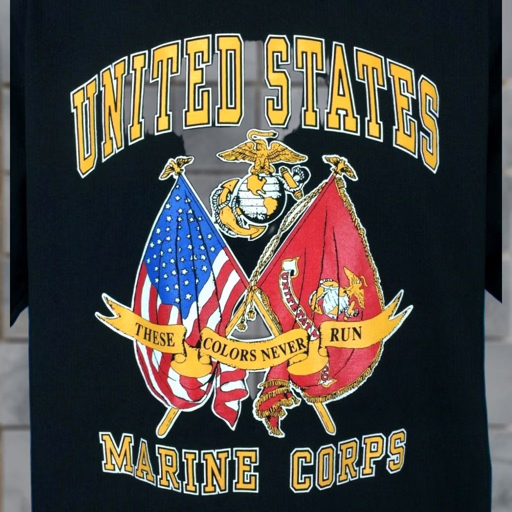 Vintage VINTAGE USMC T-Shirt XL Men Black 90s 80s United States Marine Corps Short Sleeve Crew Neck Cotton NOS Military Hip Hop Shirt Size US XL / EU 56 / 4 - 1 Thumbnail