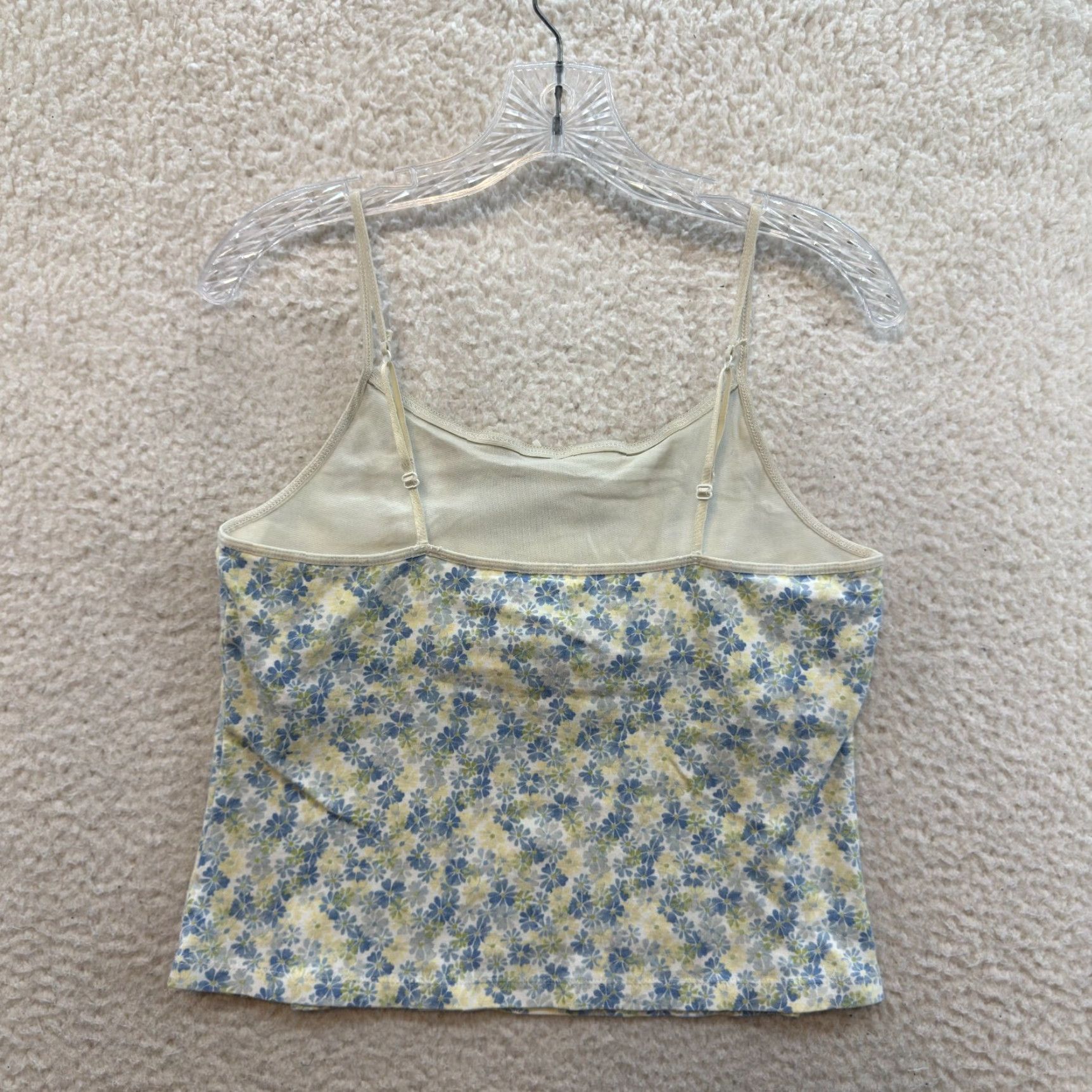 Vintage VINTAGE Y2K Camisole Tank Top Blue Medium Ditsy Floral Coquette Fairy Cottage Shirt Womens M Size M / US 6-8 / IT 42-44 - 2 Thumbnail