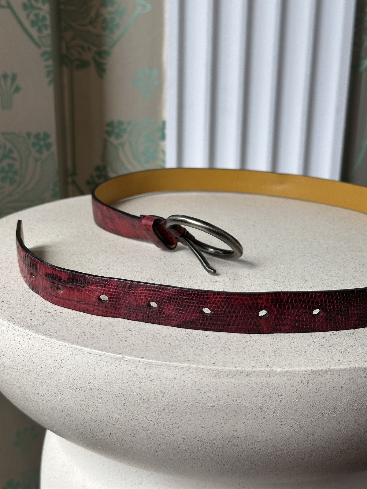 Miu Miu 1999 MIU MIU Logo Red Python Leather Belt wmns Size: 75/30 Size ONE SIZE - 12 Thumbnail