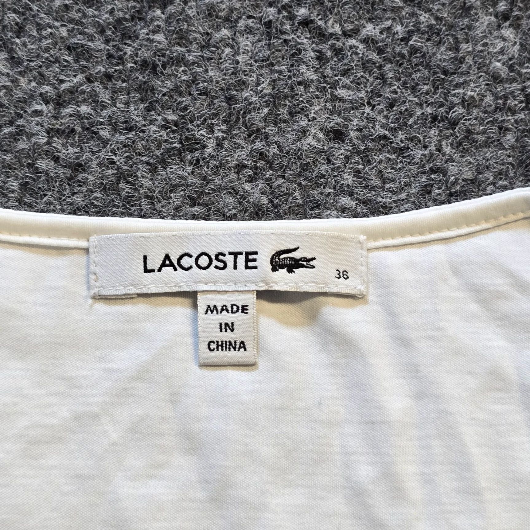 Lacoste Lacoste Top Women Size 36 White Short Sleeve Lightweight Classic Capsule Minimal Size XS / US 0-2 / IT 36-38 - 3 Thumbnail