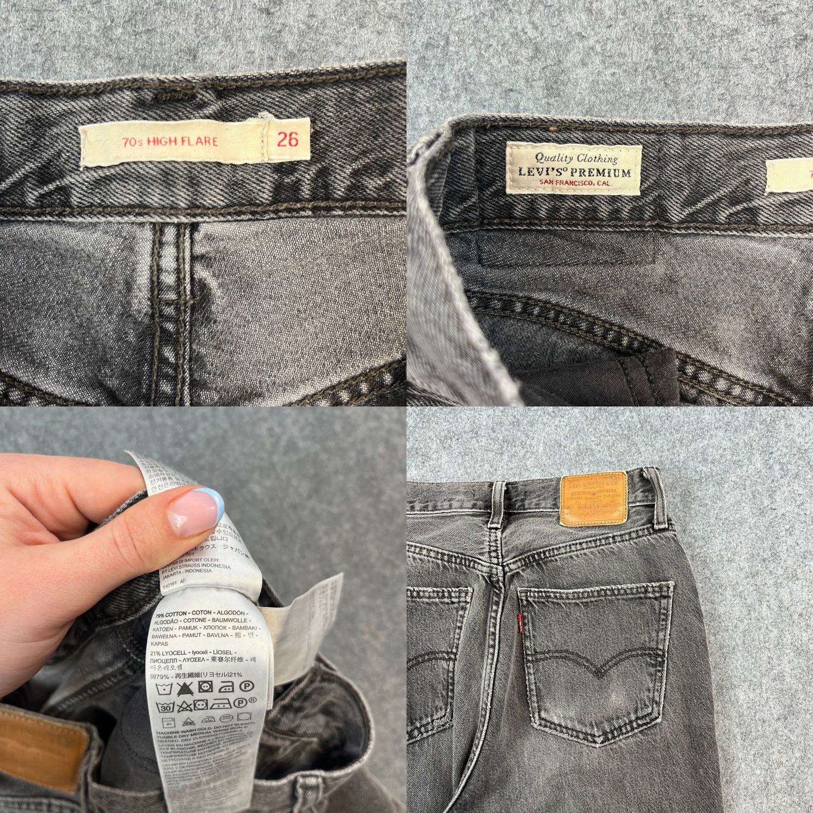 Levi's Levi's Womens Jeans Bootcut Grey 26 32 High Waist 70s Style Denim Cotton Lyocell Slimming 5-Pocket Regular Size 28" / US 6 / IT 42 - 8 Thumbnail