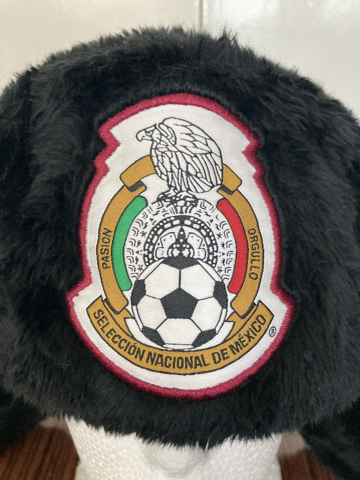 Vintage MEXICO NATIONAL FOOTBALL FUTBOL SOCCER TEAM USHANKA TRAPPER Size ONE SIZE - 5 Thumbnail