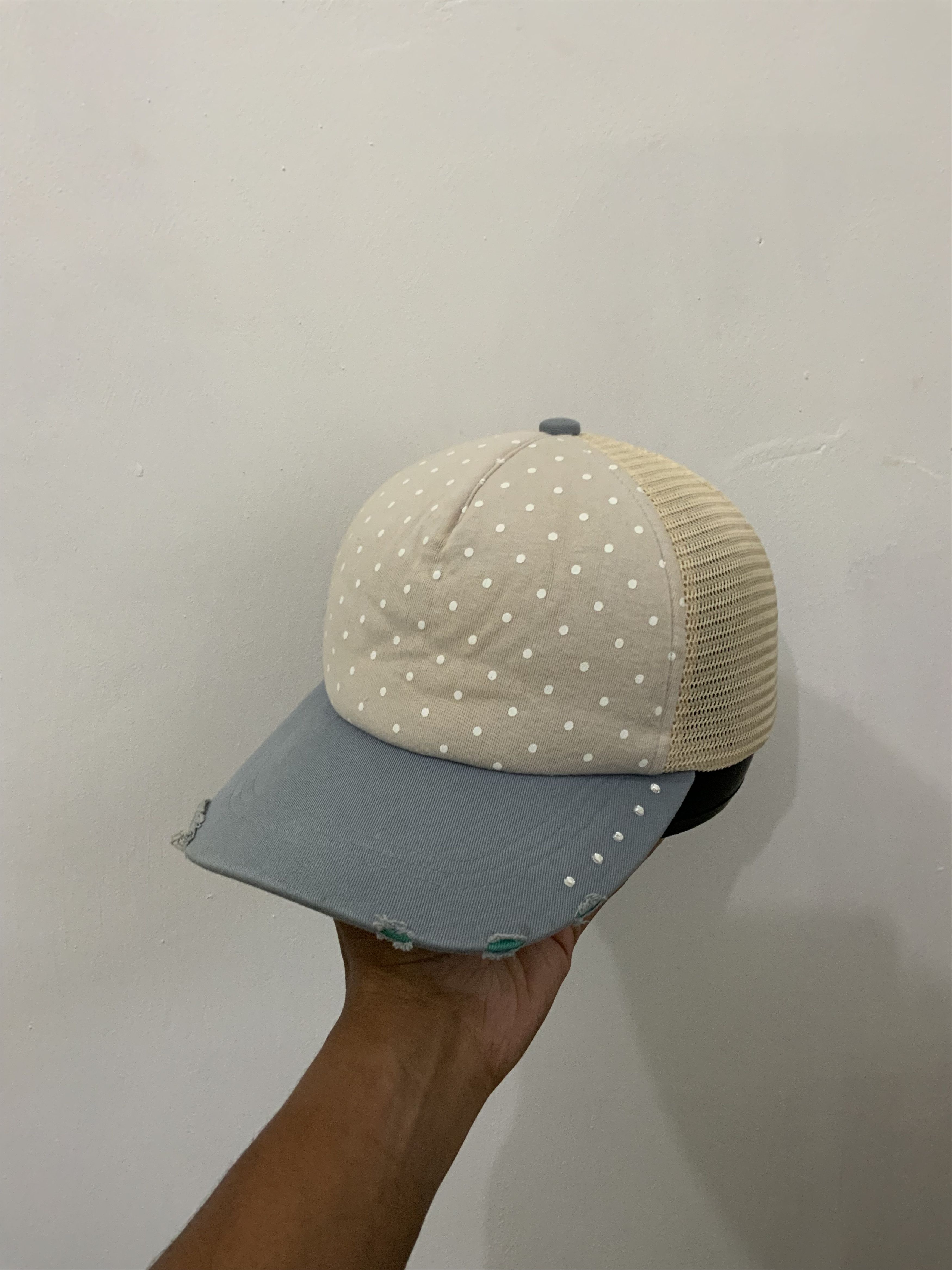 United Colors Of Benetton United Color of Benetton Distressed Polkadot Trucker Hat Size ONE SIZE - 1 Thumbnail