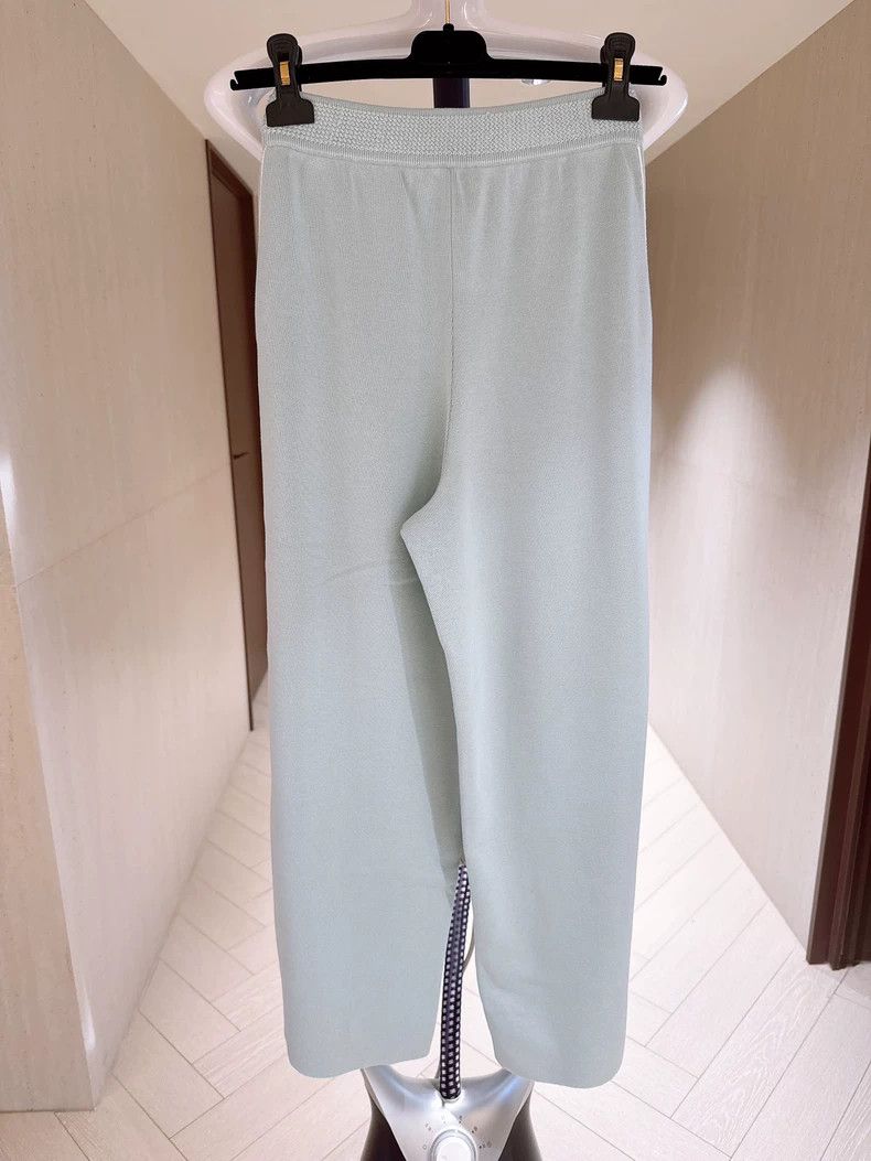 Loro Piana LORO PIANA Light blue wide leg knit trousers Size 25" / US 0 / IT 36 - 7 Thumbnail