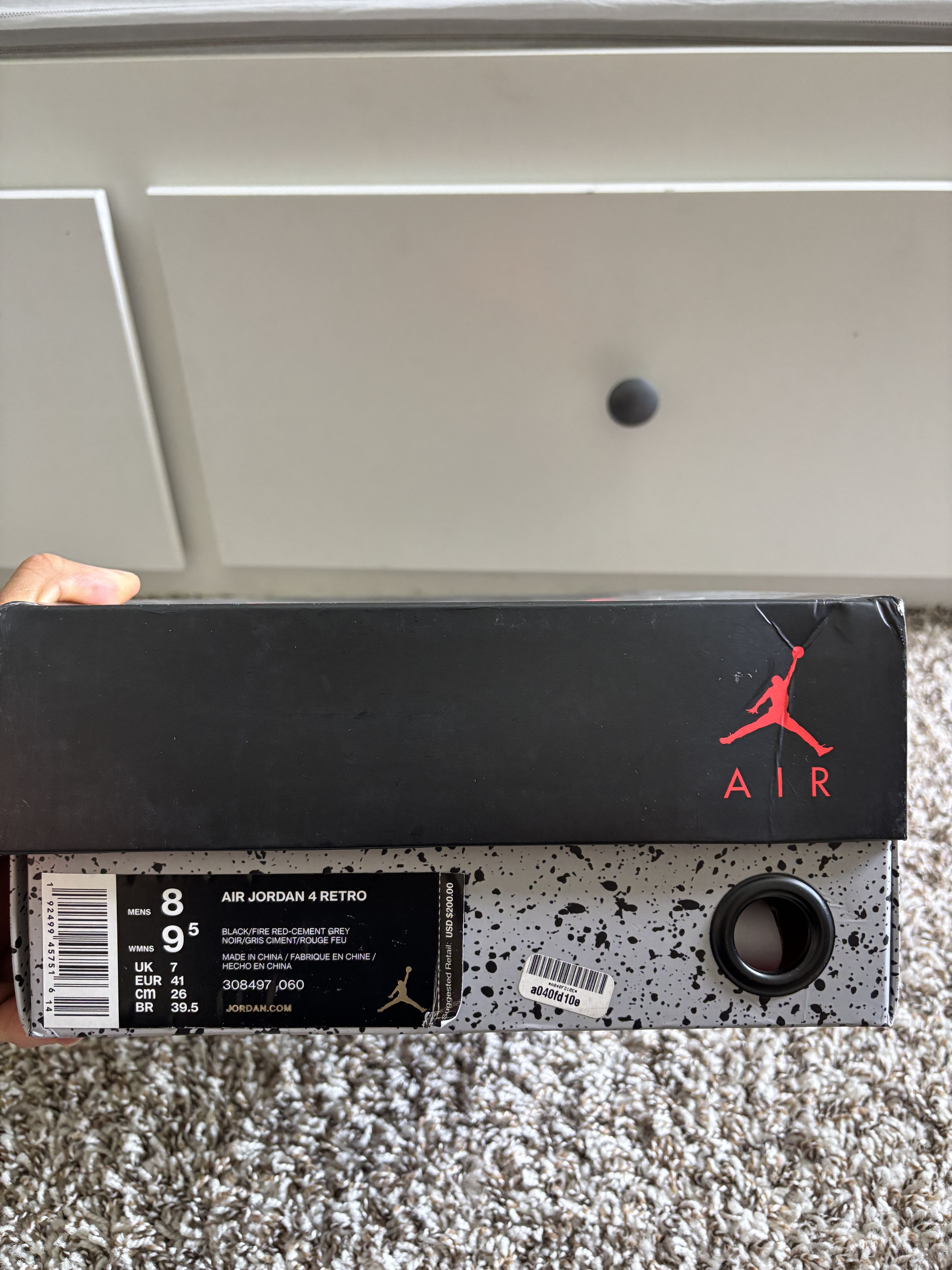 Jordan Brand Nike Air Jordan 4 Bred 2019 Size 8 Size US 8 / EU 41 - 2 Thumbnail