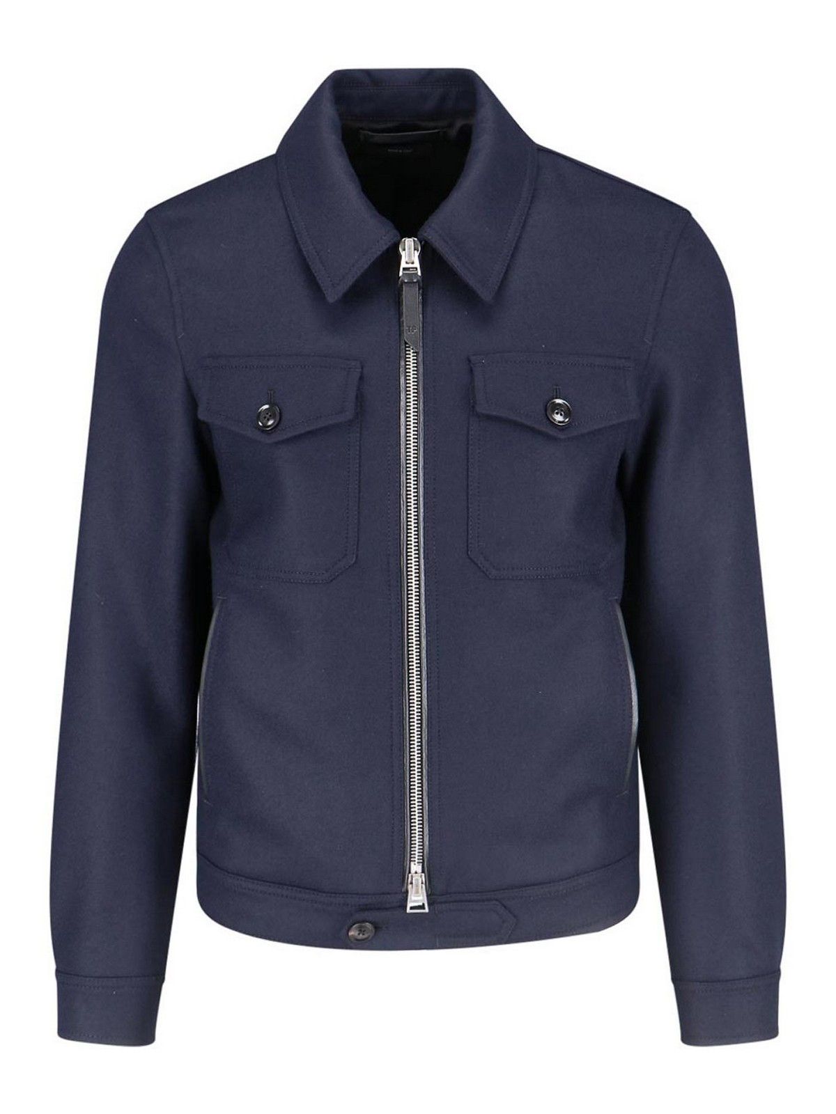 Tom Ford o1sndg1125 Technical Zip Jacket in Blue Size US M / EU 48-50 / 2 - 1 Thumbnail