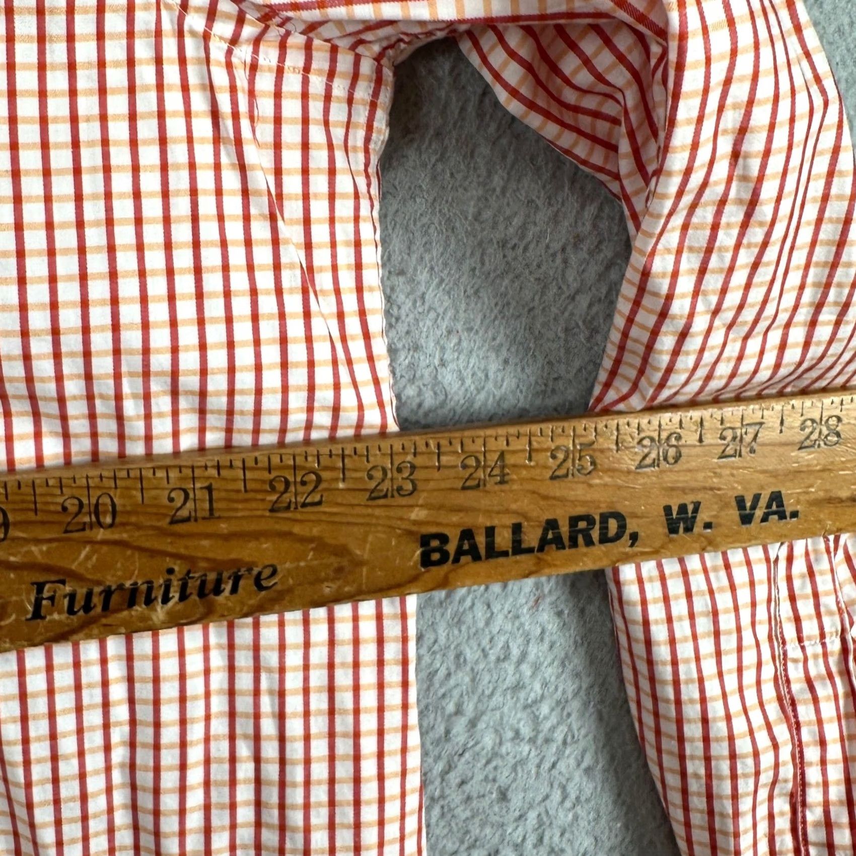 Peter Millar Peter Millar Shirt Adult Mens Button Down XL Orange Red Shepherd Check Pocket Size US XL / EU 56 / 4 - 6 Thumbnail