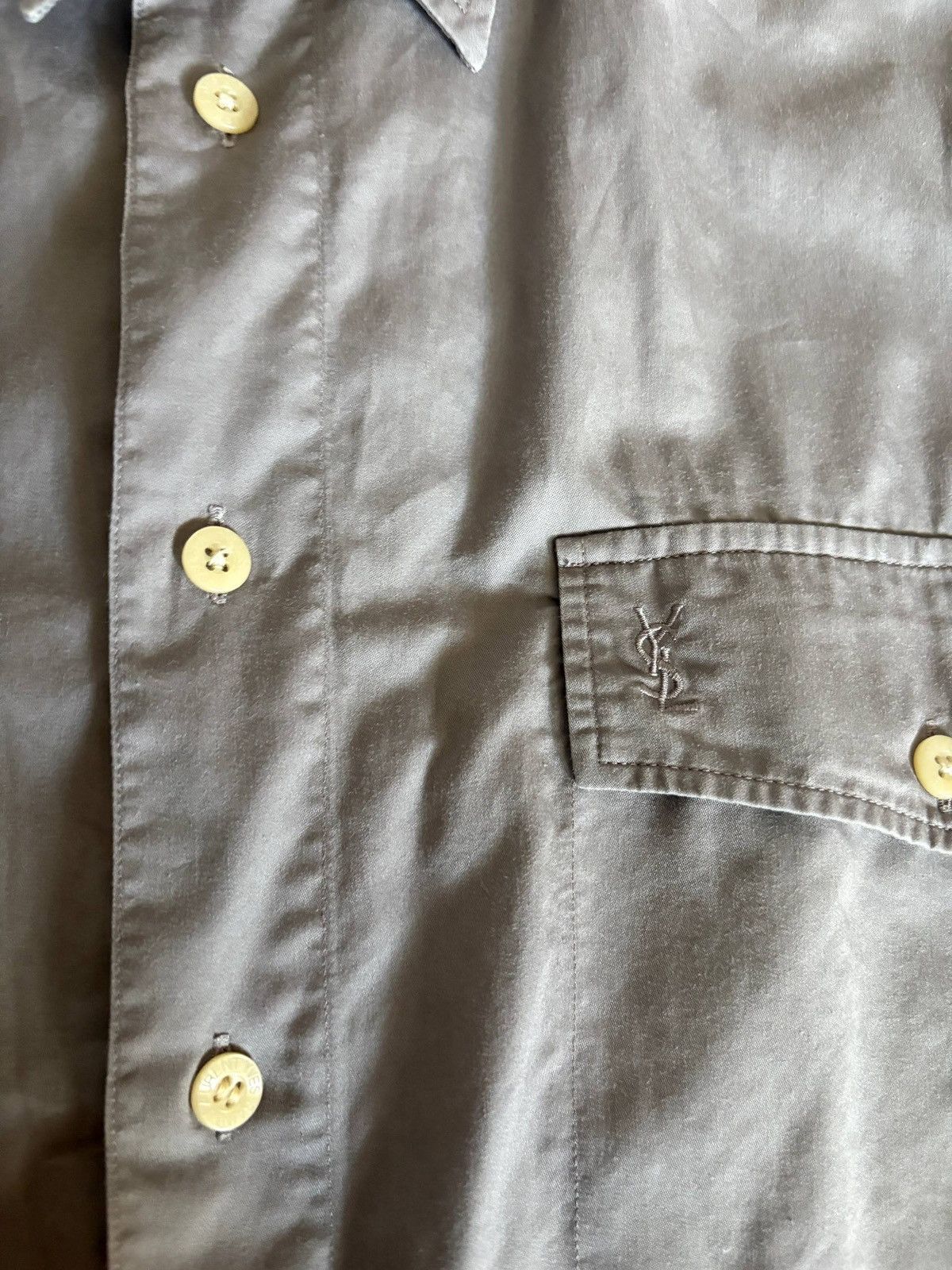 Yves Saint Laurent Yves Saint Laurent Shirt Button Up Grey Size US L / EU 52-54 / 3 - 4 Thumbnail