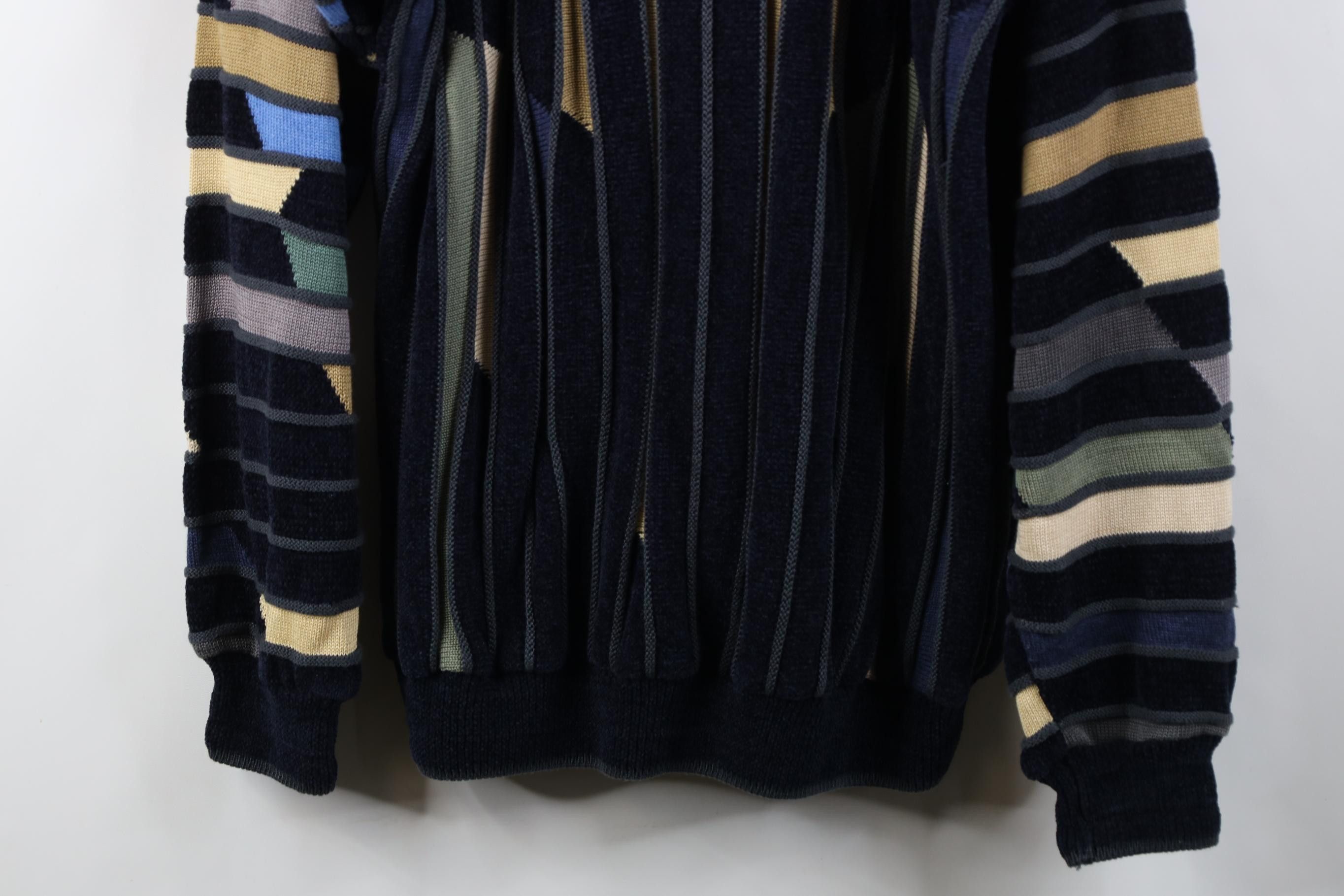 Vintage Vintage 90s Coogi Style Biggie Smalls Striped Knit Sweater Size US XL / EU 56 / 4 - 3 Thumbnail