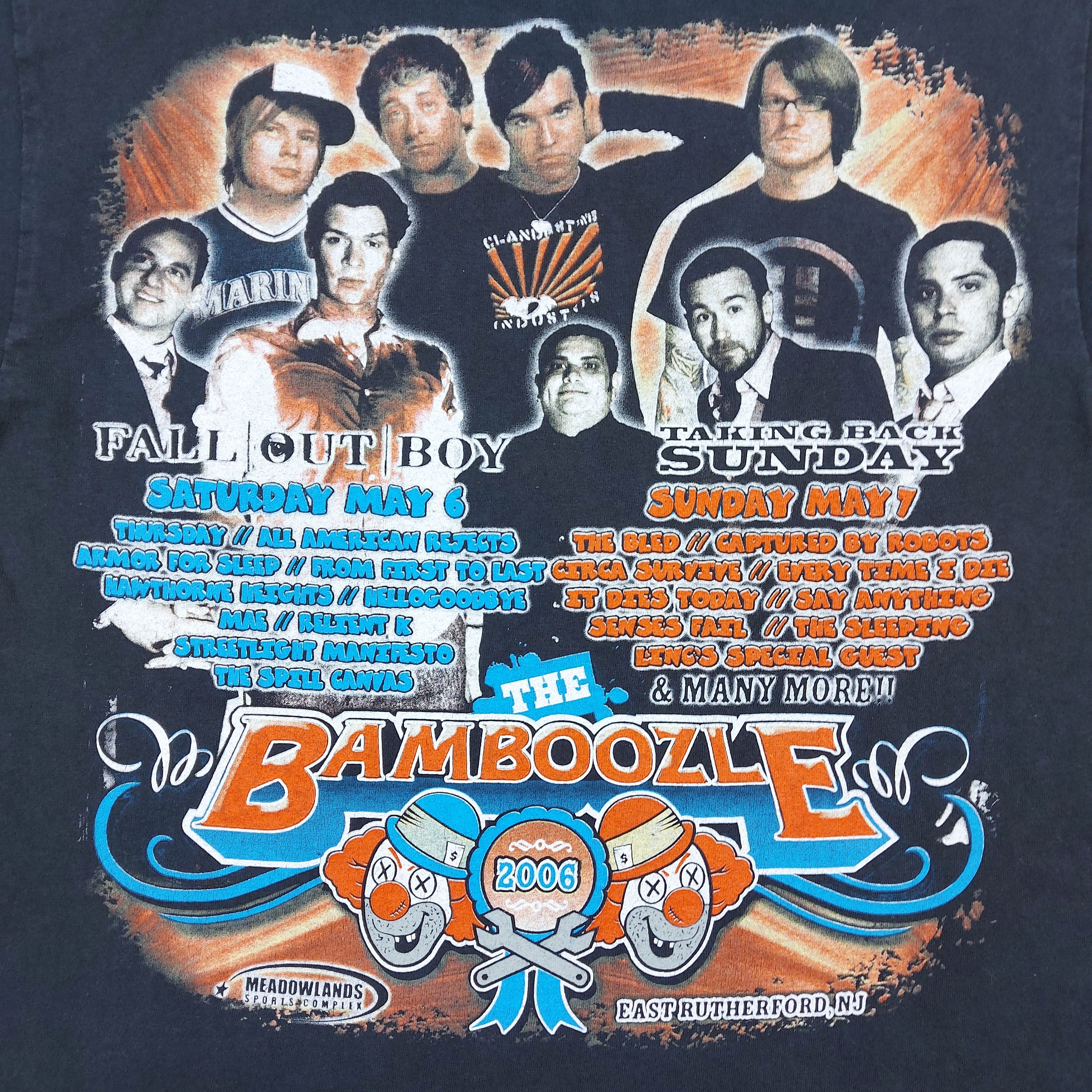 Band Tees VTG 2006 The Bamboozle Taking Back Sunday Fall Out Boy TEE Size US S / EU 44-46 / 1 - 11 Thumbnail