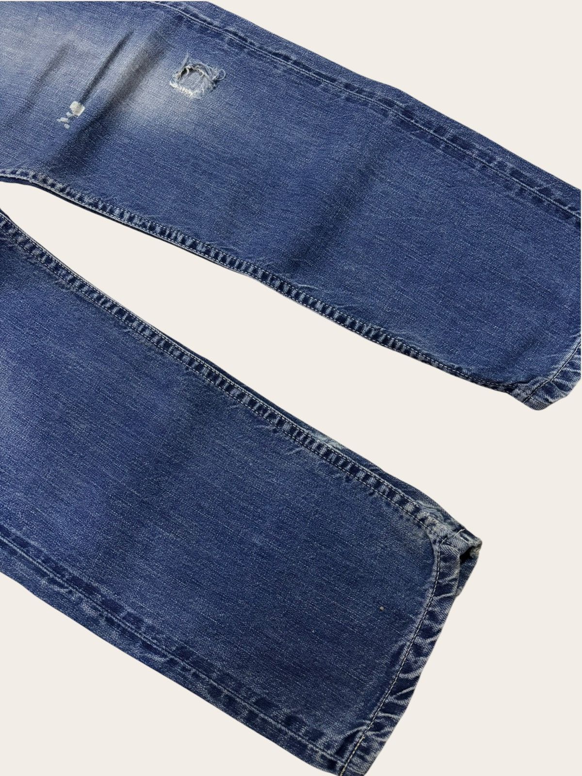 KOJIMA GENES Vtg Japan John Bull Selvedge Carpenter Buckle Distress Jeans Size US 32 / EU 48 - 6 Thumbnail