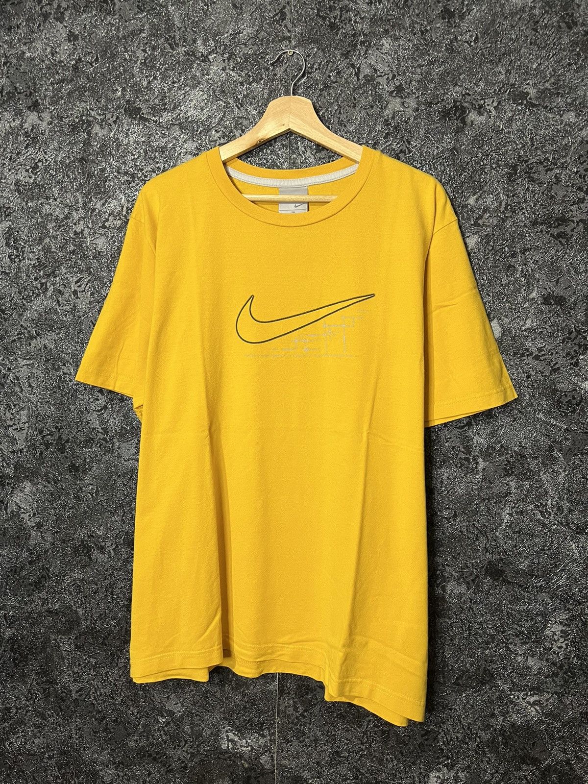 Nike × Vintage Vintage Nike T Shirt Big Central Logo Swoosh Orange Y2K Size US XL / EU 56 / 4 - 1 Thumbnail