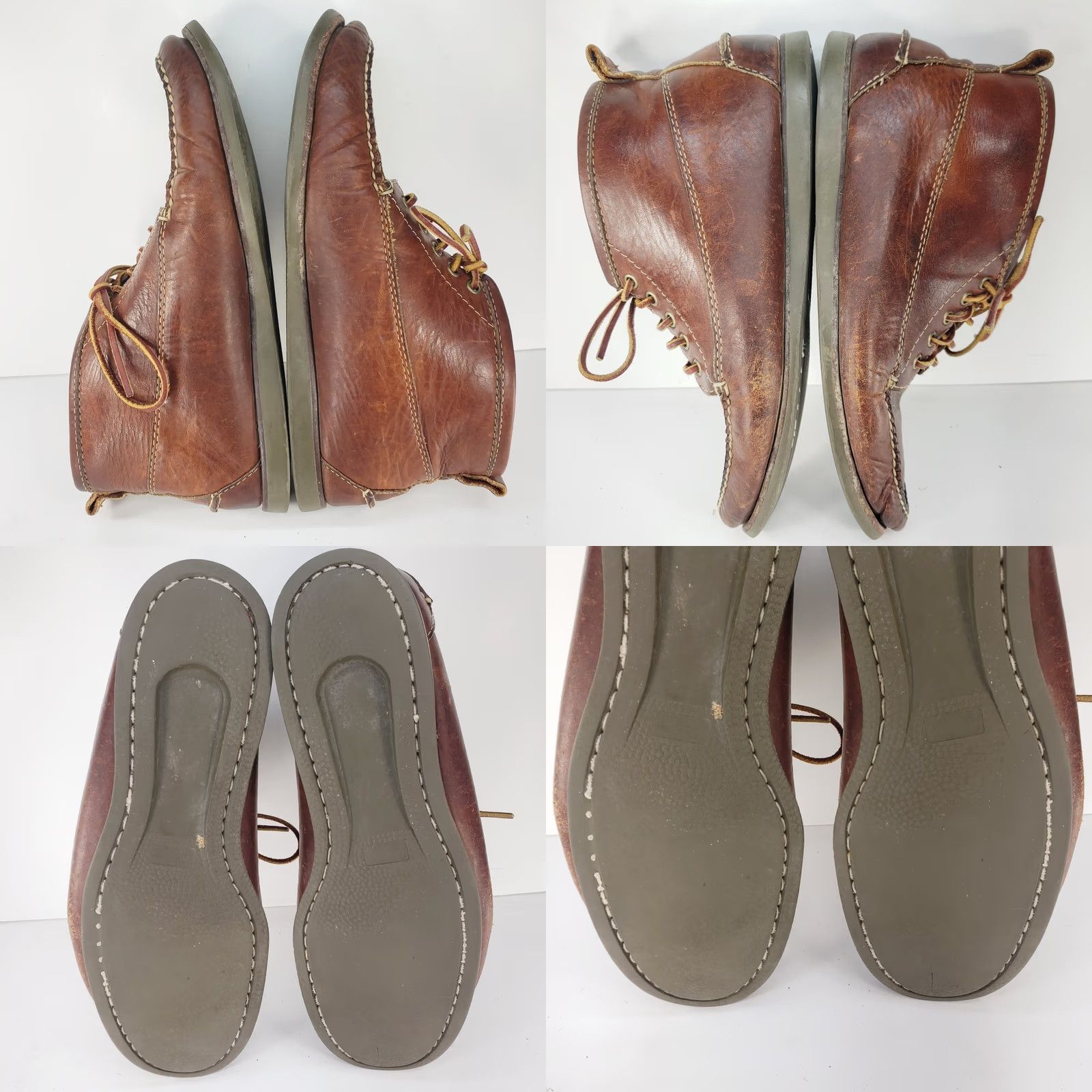 Vintage L.L. Bean Eastport Chukka Boots Mens 10.5 D Brown Leather Moc Toe Casual Dressy Black? Size US 11 / EU 44 - 8 Thumbnail