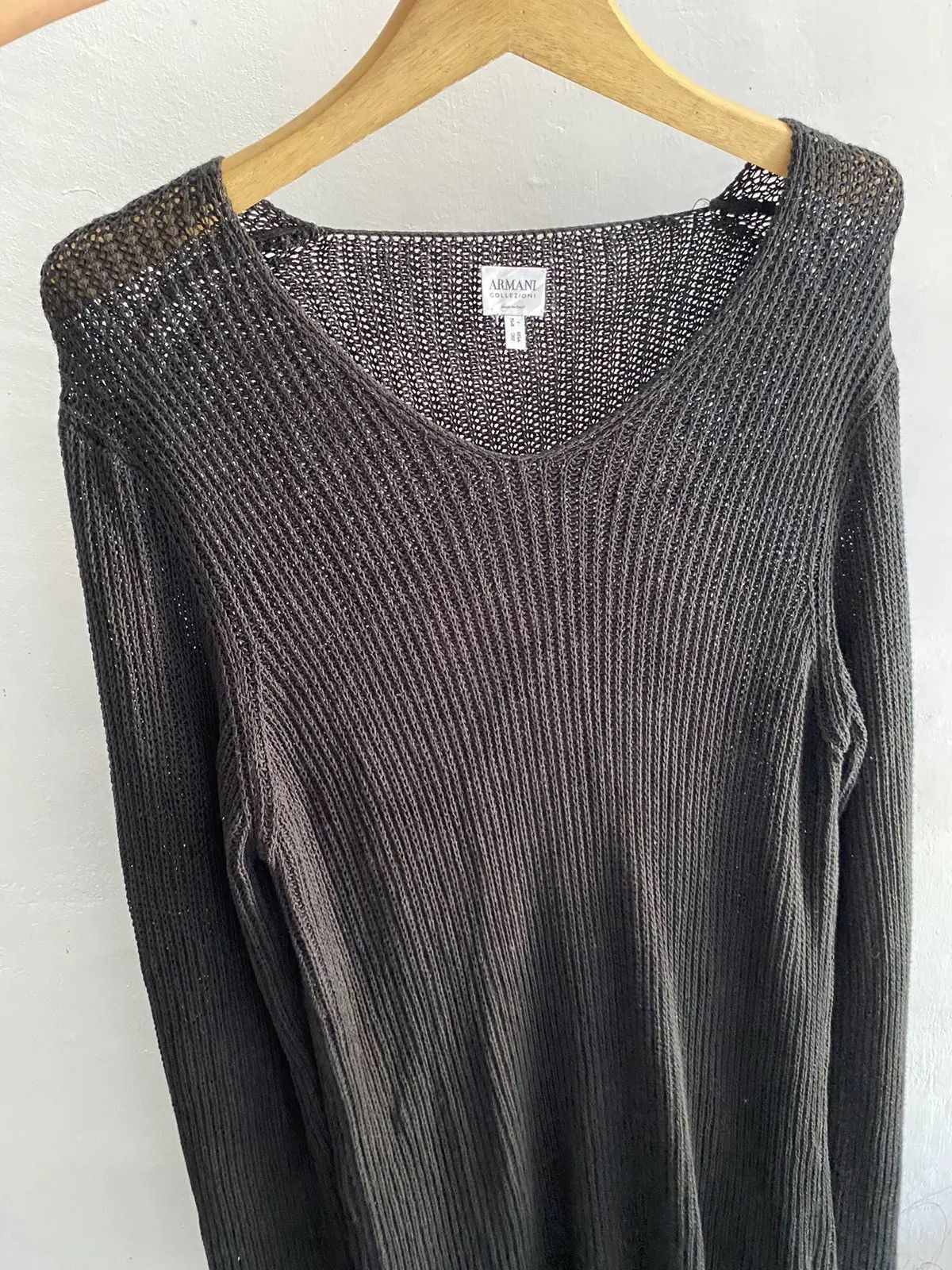 Armani 2000s armani grunge fishnet sweatshirt Size US L / EU 52-54 / 3 - 4 Thumbnail