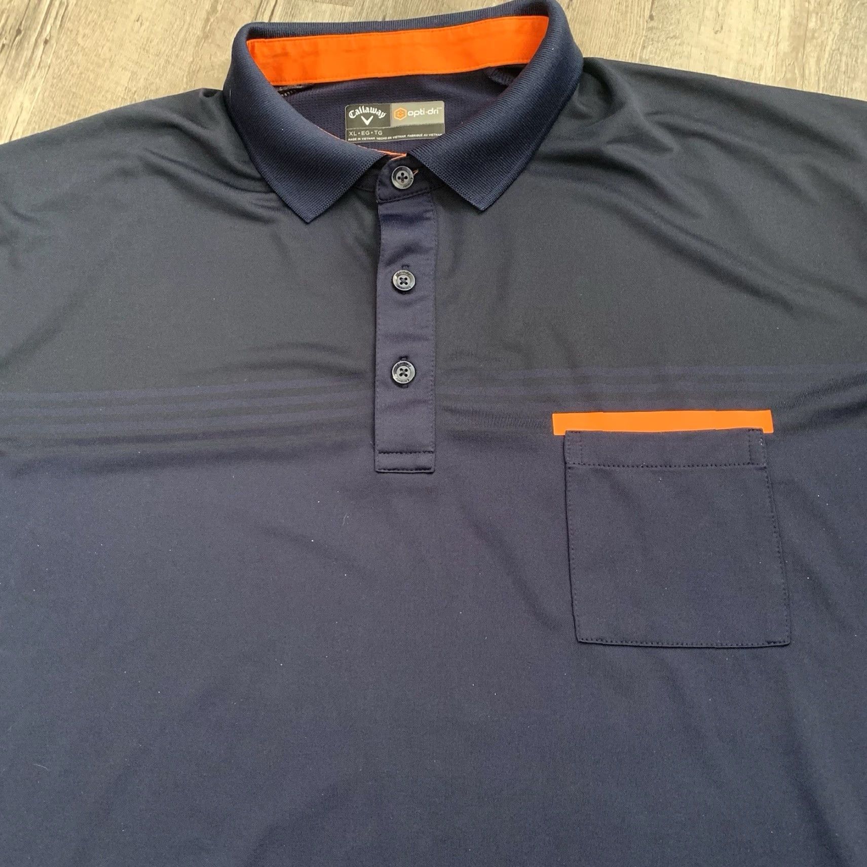 Callaway Callaway Golf Polo Mens XL Polo Short Sleeve Collared Moisture Wicking Navy Blue Orange Pullover Size US XL / EU 56 / 4 - 6 Thumbnail