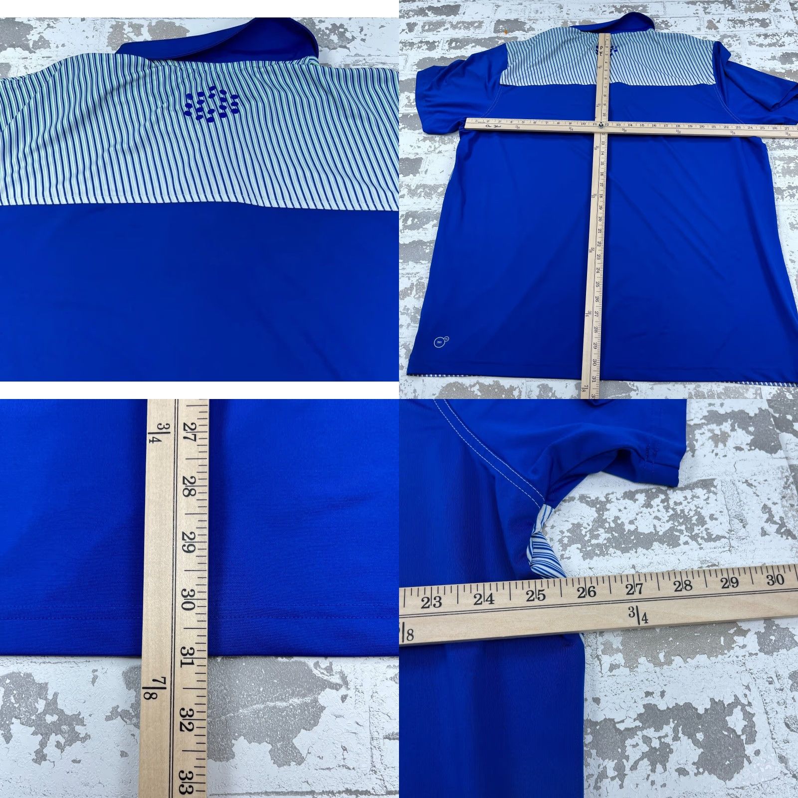 Puma Puma Polo Shirt Men XXL Blue White Striped Geometric Performance Golf Adult Size US XXL / EU 58 / 5 - 8 Thumbnail