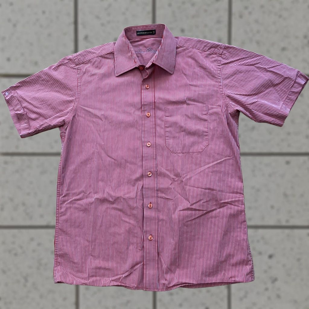 Vintage Louis Philippe Button-Up Shirt Men L Red Striped Premium Cotton 40cm Vintage Picnic Casual Workwear N/A Size US L / EU 52-54 / 3 - 1 Thumbnail