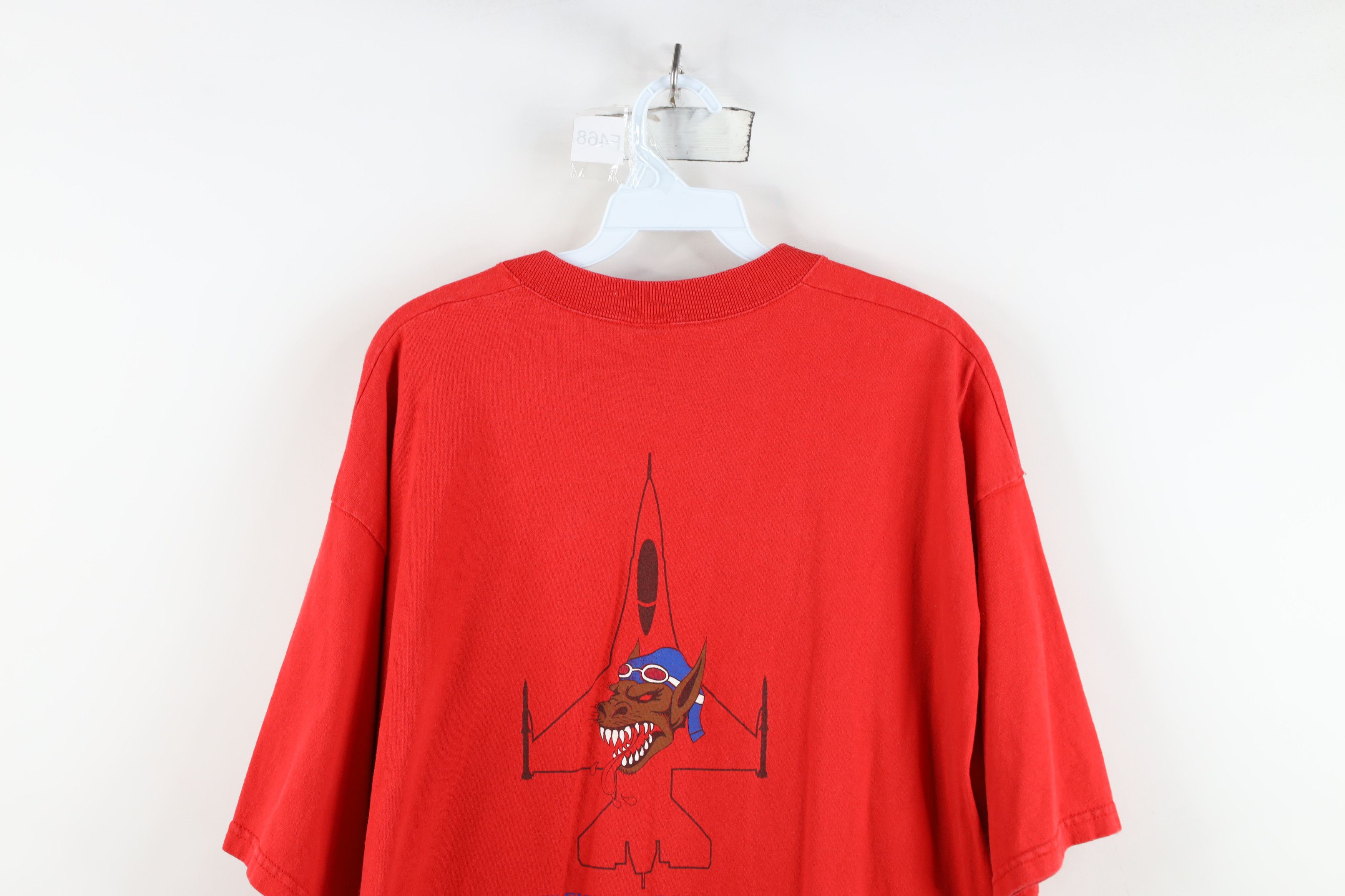 Vintage Vintage 90s 36th Fighter Squadron Korea T-Shirt Red USA Size US XL / EU 56 / 4 - 13 Thumbnail