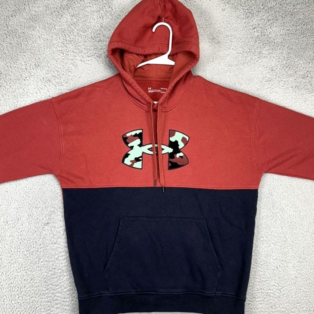 Under Armour Under Armour Cold Gear Hoodie Sweatshirt Mens Large Orange Black Pullover Logo Size US L / EU 52-54 / 3 - 2 Thumbnail