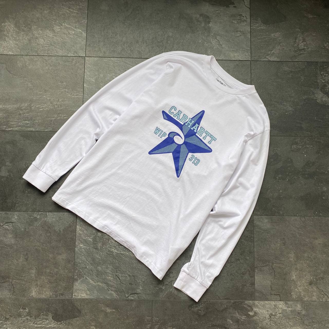Carhartt × Vintage Rare carhartt rare big logo long sleeve Size US XL / EU 56 / 4 - 1 Thumbnail
