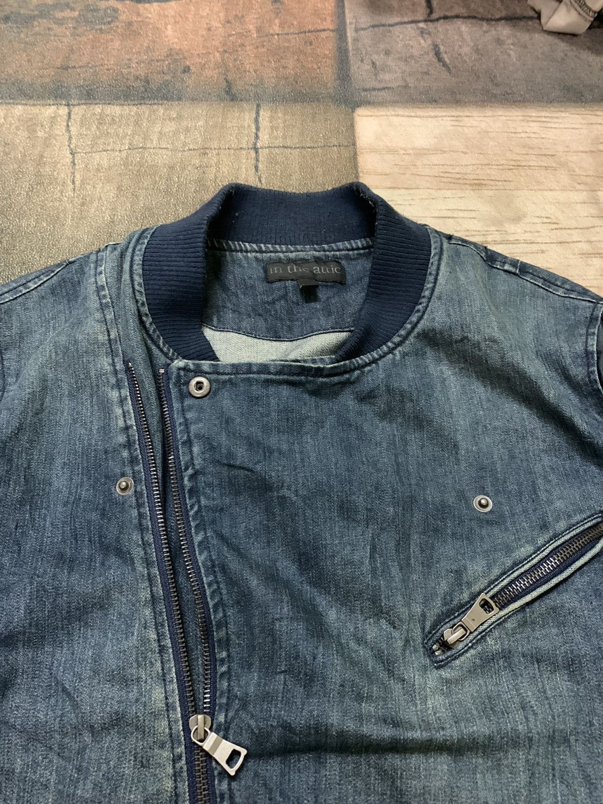Designer × In The Attic × Le Grande Bleu (L.G.B.) in the attic military denim bomber jacket punk bikers style Size US L / EU 52-54 / 3 - 8 Thumbnail