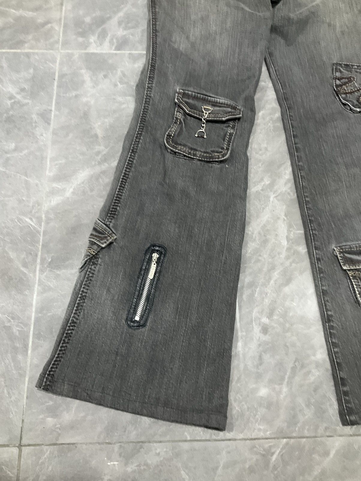 Japanese Brand Style Designer Multi Pocket Denim Jeans Bootcut Size 27" / US 4 / IT 40 - 6 Thumbnail