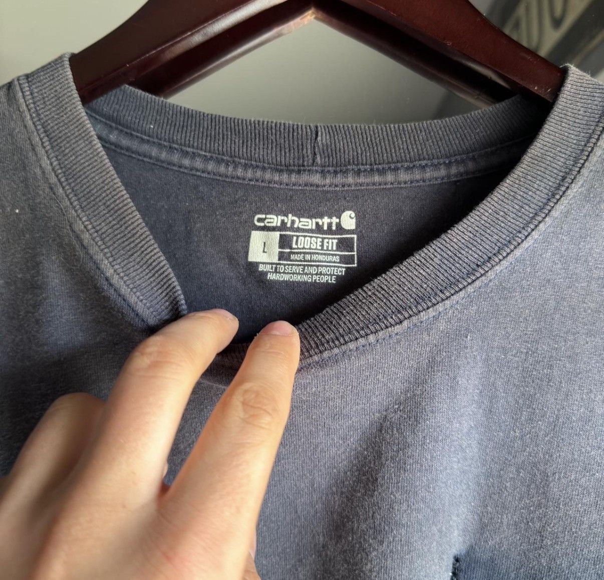 Vintage Vintage Carhartt Ghost Pocket T-Shirt Size US L / EU 52-54 / 3 - 3 Thumbnail