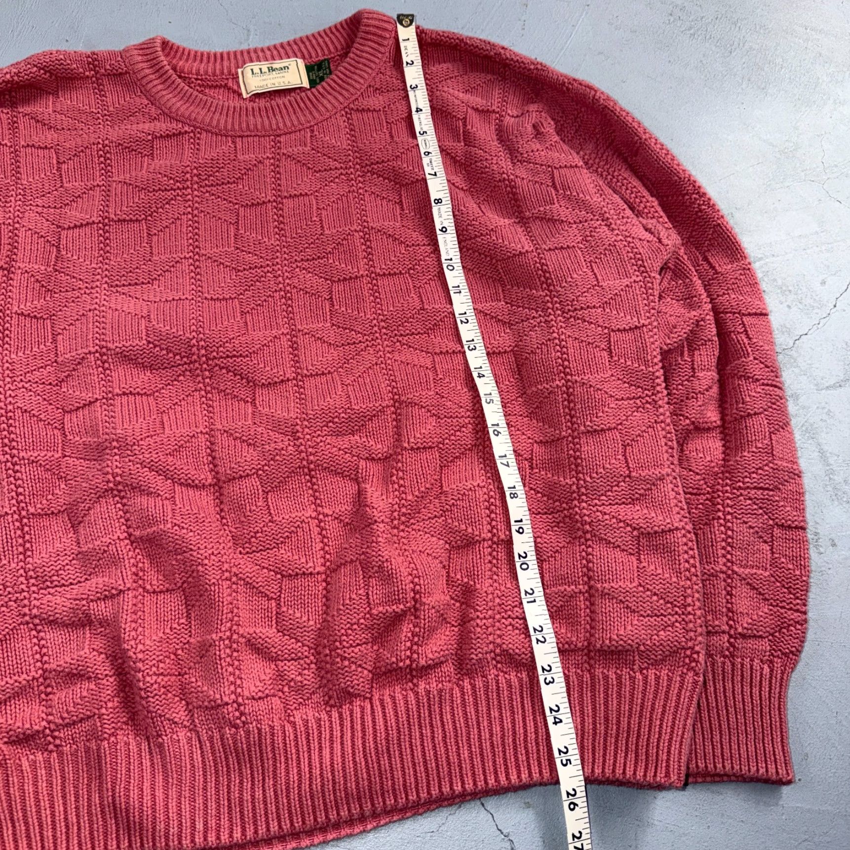 Vintage VINTAGE L.L. Bean Sweater XL Pink Crew Neck Fisherman Knit 80s Mens Size US XL / EU 56 / 4 - 2 Thumbnail