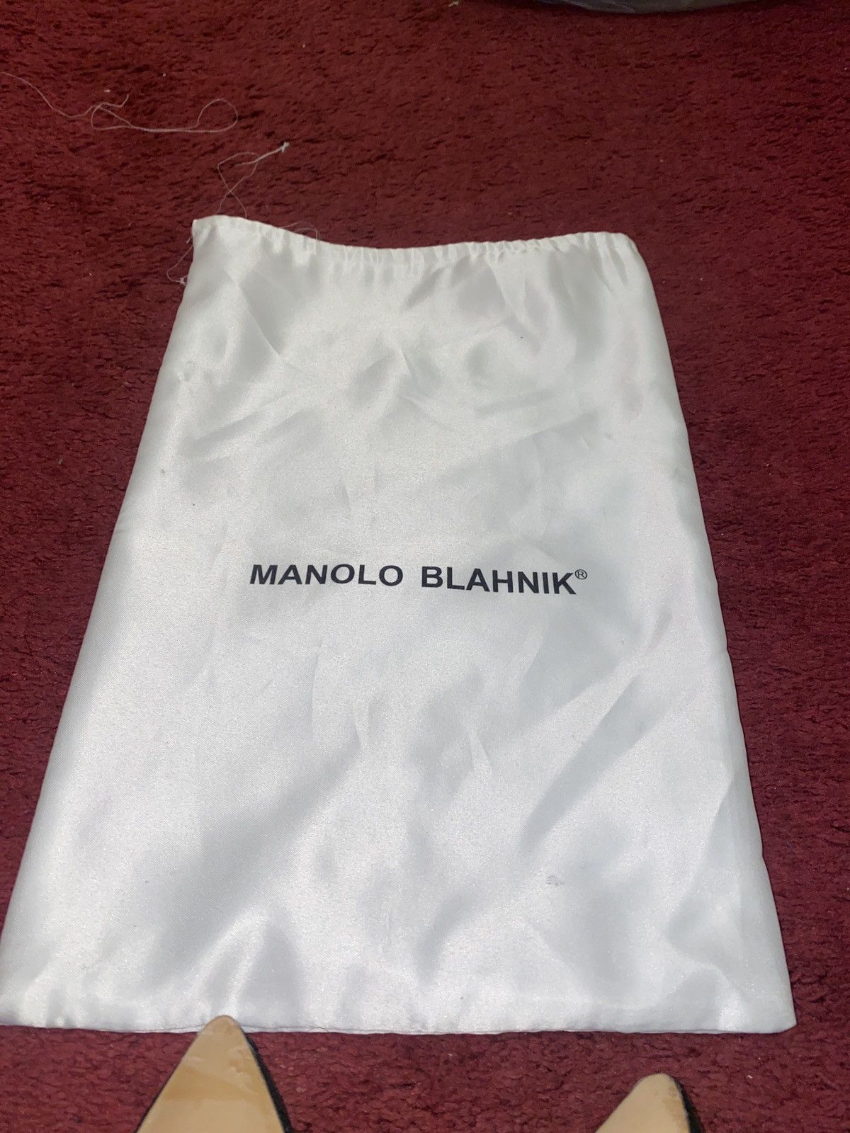 Manolo Blahnik Lurum 90MM Crystal-Embellished Satin White Size US 9 / IT 39 - 5 Thumbnail