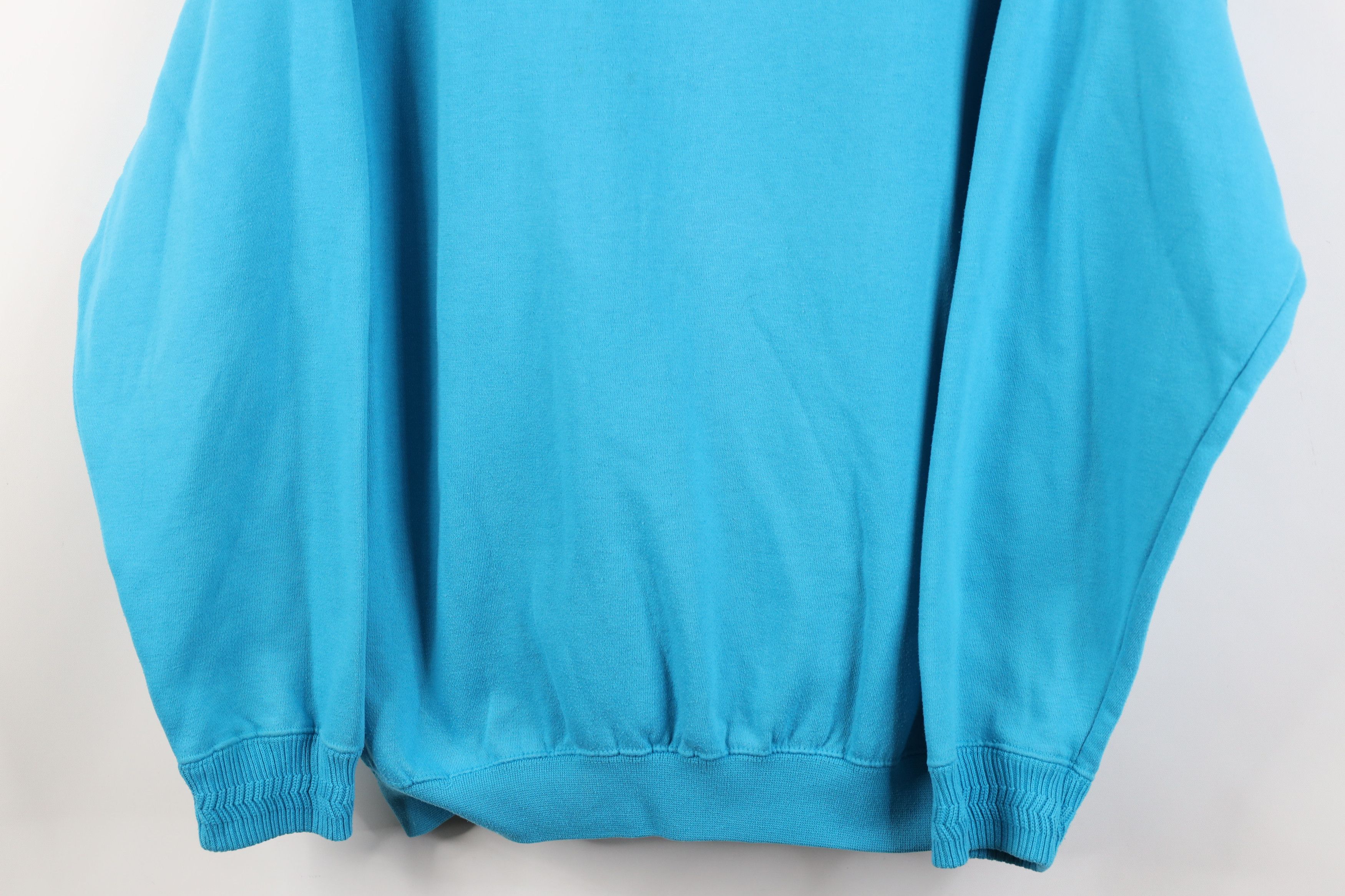 Vintage Vintage 90s Streetwear Blank Mock Neck Sweatshirt Blue Size M / US 6-8 / IT 42-44 - 3 Thumbnail