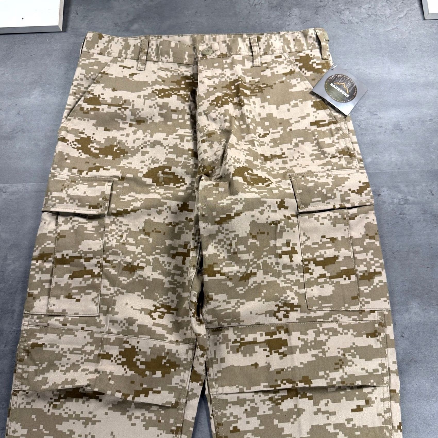 Backbone Backbone Pants Cargo Mens M Beige Digital Desert Camo Tactical Outdoor Military USA Size US 34 / EU 50 - 3 Thumbnail