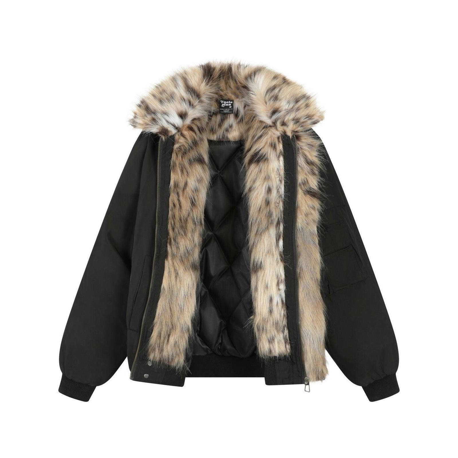 Japanese Brand Black Quilted Bomber Jacket with Faux Fur Trim Size US M / EU 48-50 / 2 - 1 Thumbnail