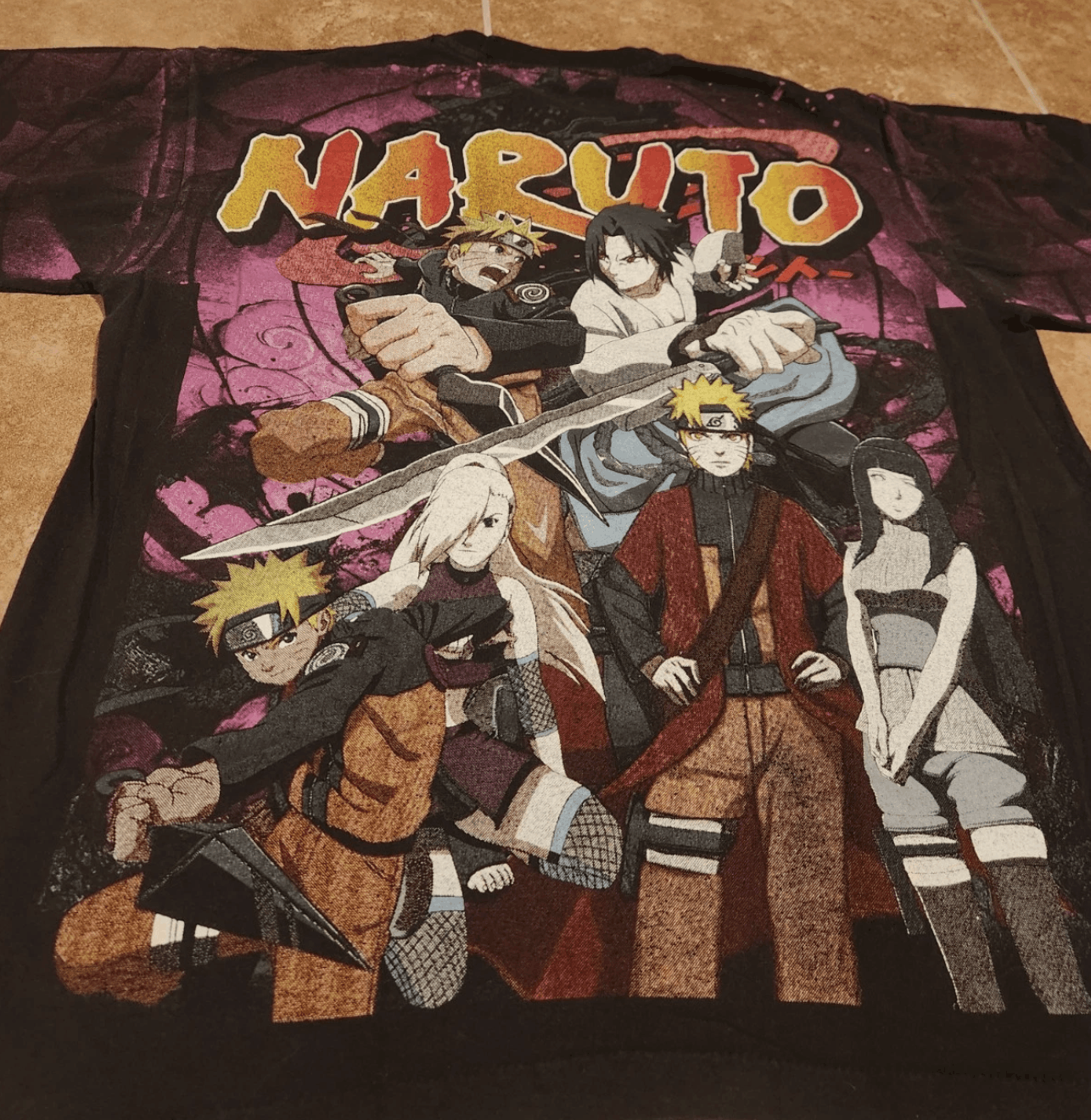 Vintage Vintage 90s Naruto AOP Graphic T-Shirt Size XL Size US XL / EU 56 / 4 - 3 Thumbnail