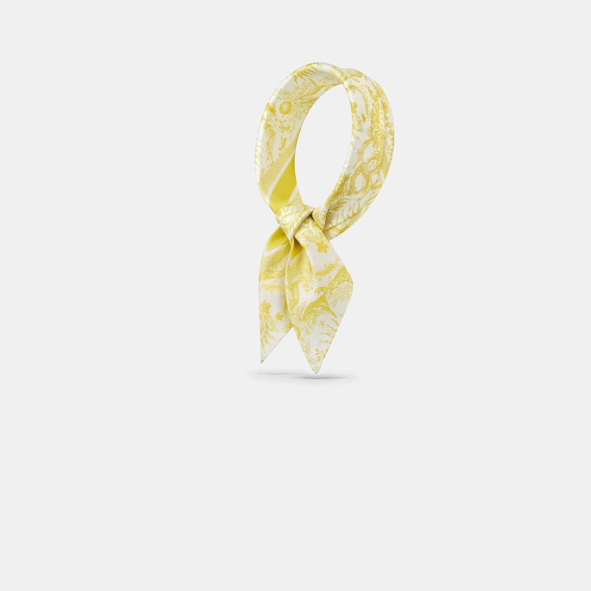 Dior o1bcso1str0226 Size:OS/ 70 Square Scarf in White/Yellow Size ONE SIZE - 1 Thumbnail