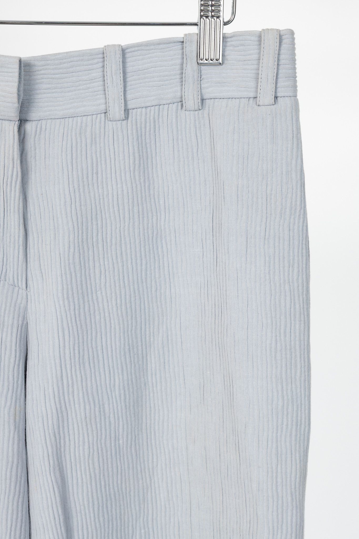 Armani Collezioni Armani Collezioni Cotton/Linen-Blend Wide-Leg Trousers Size 28" / US 6 / IT 42 - 4 Thumbnail