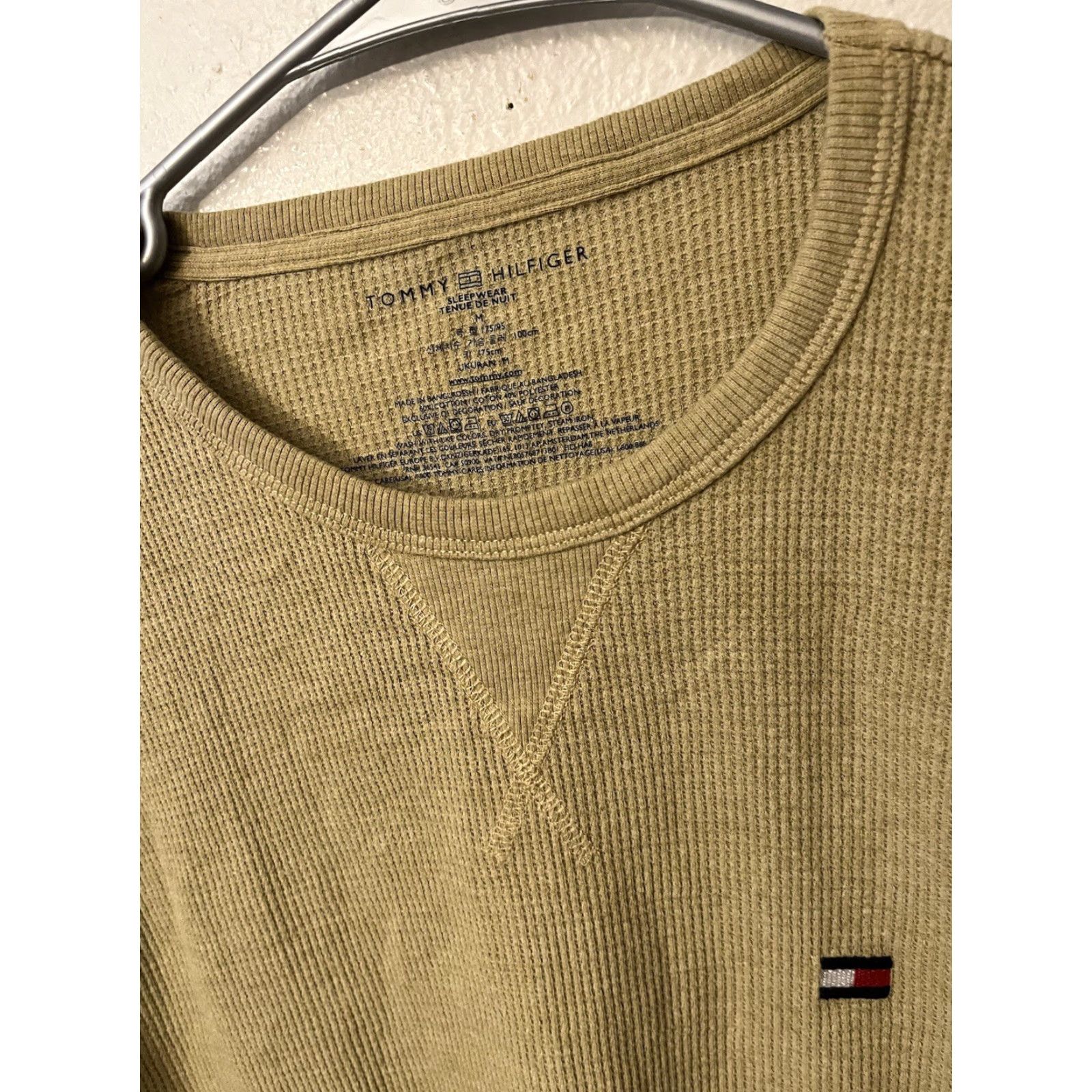 Tommy Hilfiger Tommy Hilfiger Men's Medium Brown Waffle Knit Long Sleeve Thermal Shirt Sleepwear Size US M / EU 48-50 / 2 - 3 Thumbnail