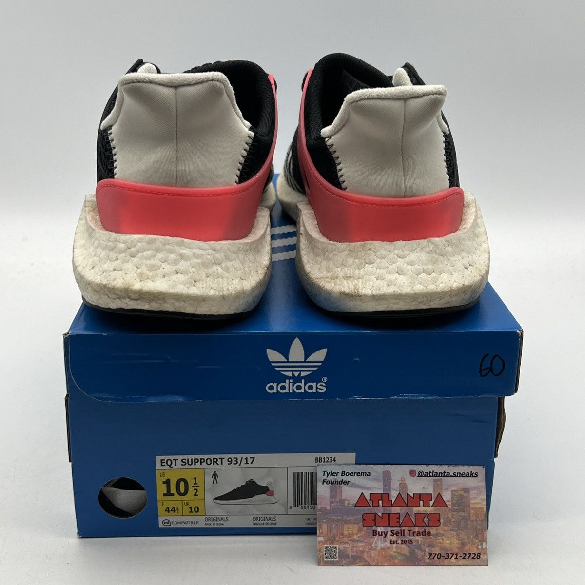 Adidas Eqt support 93/17 core black turbo red Size US 10.5 / EU 43-44 - 3 Thumbnail