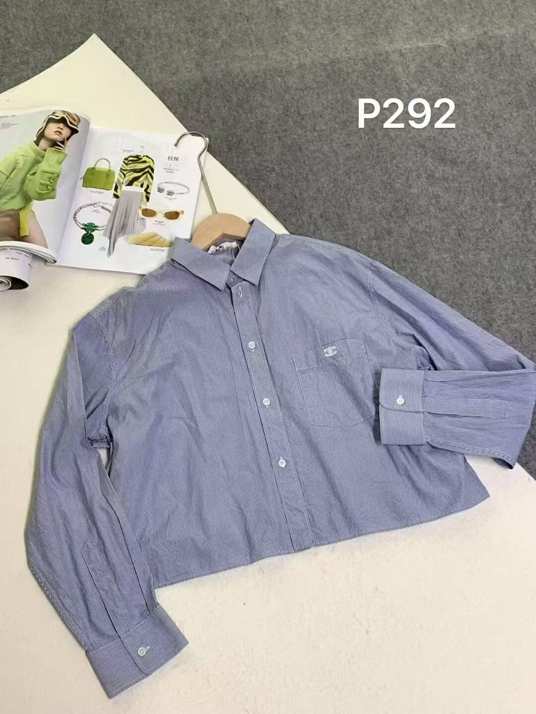 Celine Celine Striped Logo Shirt, Size 40 Size US XXS / EU 40 - 1 Thumbnail