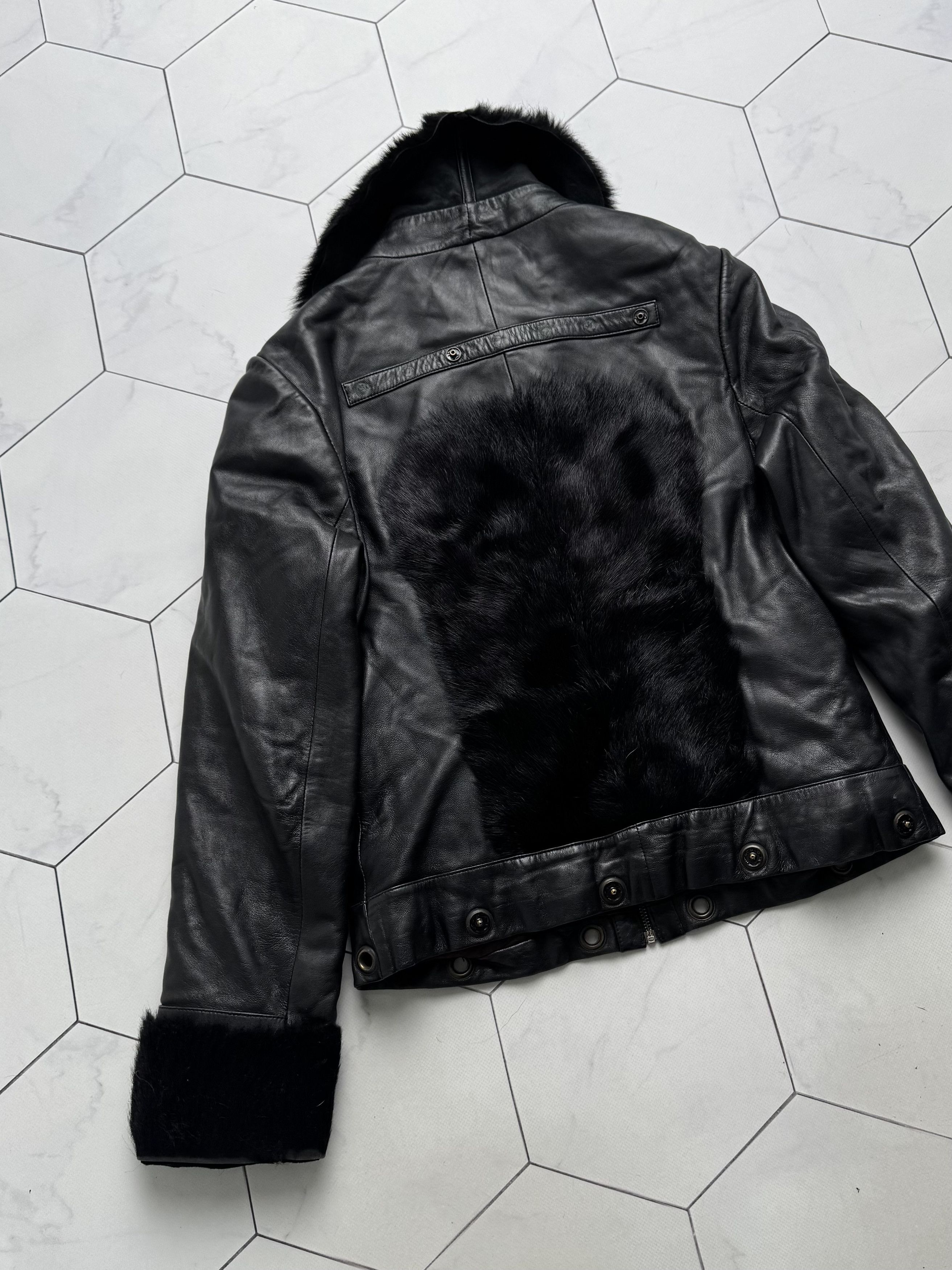 Vintage Vintage Cropped Leather Jacket With Real Fur (B250)D15E2 Size S / US 4 / IT 40 - 15 Thumbnail