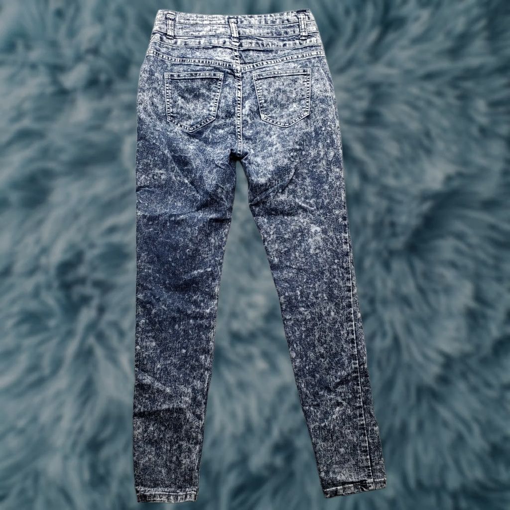 Denime IRIS Jeans Women Size 07 Multi Denim Acid Wash Skinny Fit Low Waist 3 Button Fly Womens Size 07 Denim Jeans Size 28" / US 6 / IT 42 - 1 Thumbnail