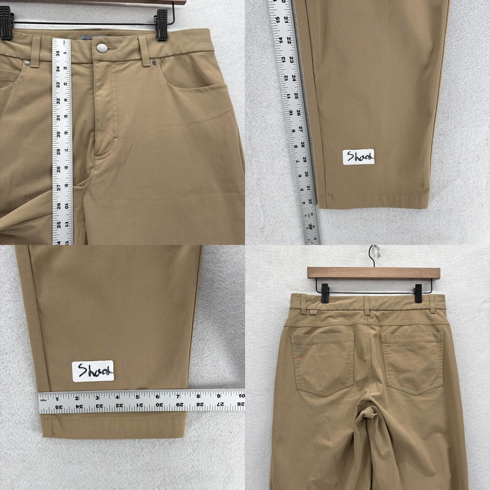 Vintage VRST Athletic 5-Pocket Pants Mens 32x32 Khakis Beige Stretch Straight Front Zipper Logo Pockets Casual Slim Fit Size US 32 / EU 48 - 8 Thumbnail