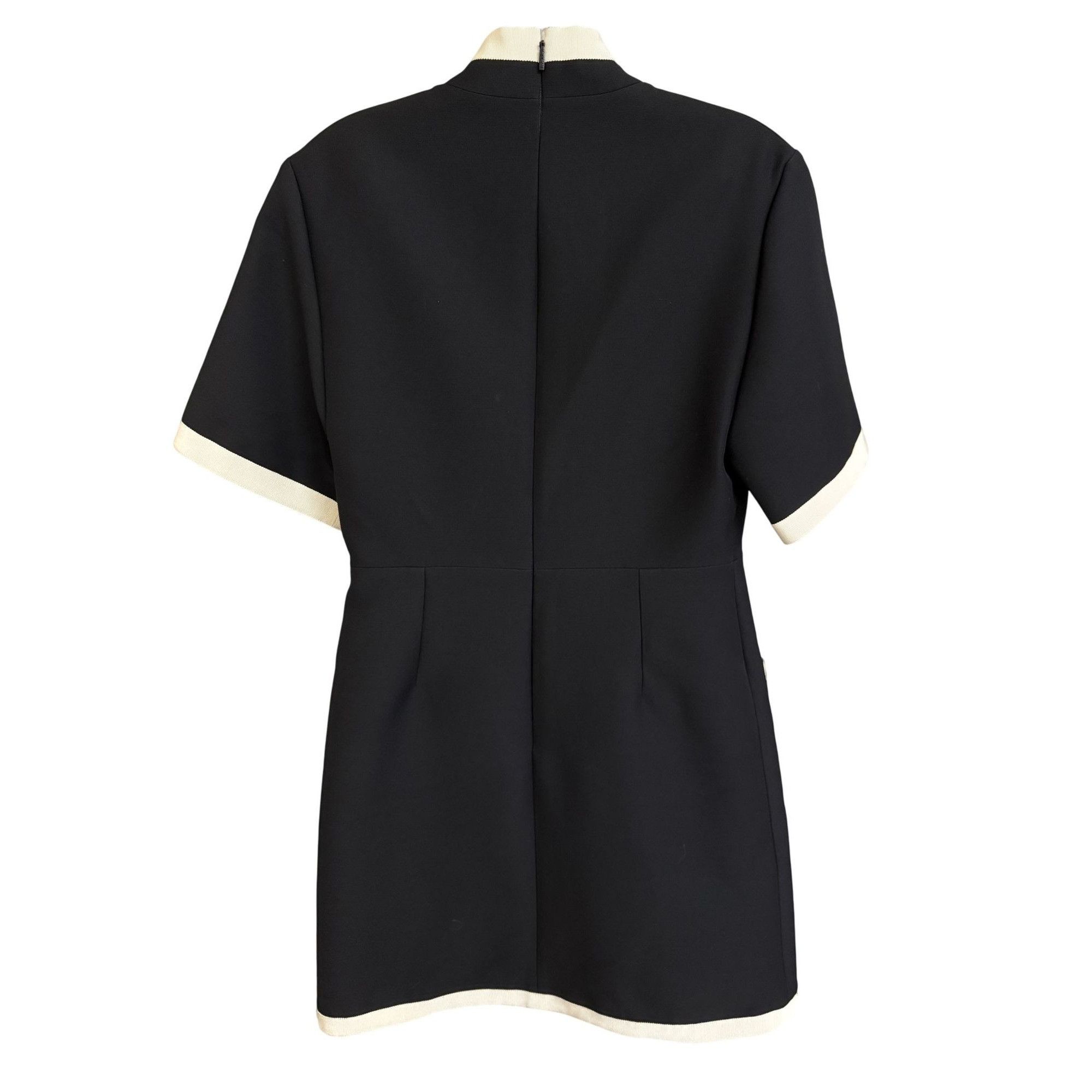 Gucci Gucci Womens Black & White Short-Sleeve Button-Up Blazer Dre Size S / US 4 / IT 40 - 2 Thumbnail