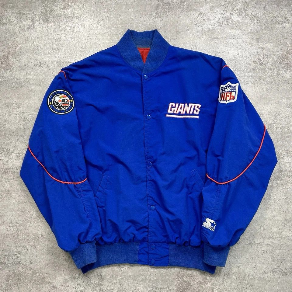 NFL × Starter × Vintage NEW YORK GIANTS STARTER SATIN JACKET MADE IN USA SIZE XL Size US XL / EU 56 / 4 - 1 Thumbnail