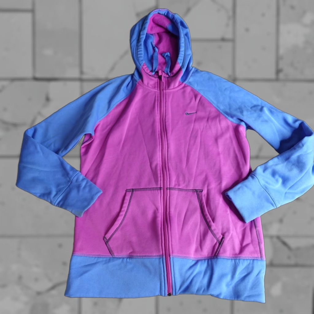 Nike Nike Womens Full Zip Hoodie Therma Colorblock Sweatshirt L Blue Size L / US 10 / IT 46 - 1 Thumbnail