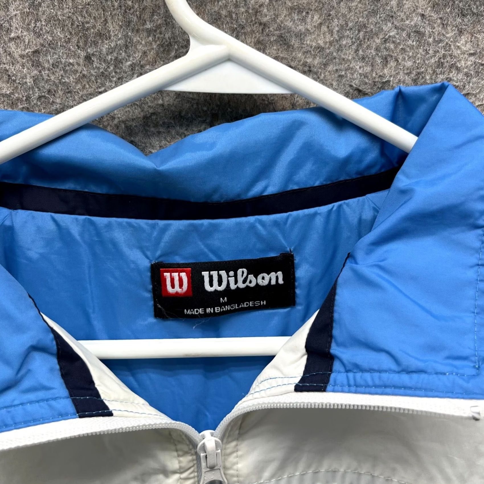 Wilson VINTAGE Wilson Jacket Mens M White Full Zip Track Windbreaker Nylon 90s 80s Y2K Size US M / EU 48-50 / 2 - 6 Thumbnail