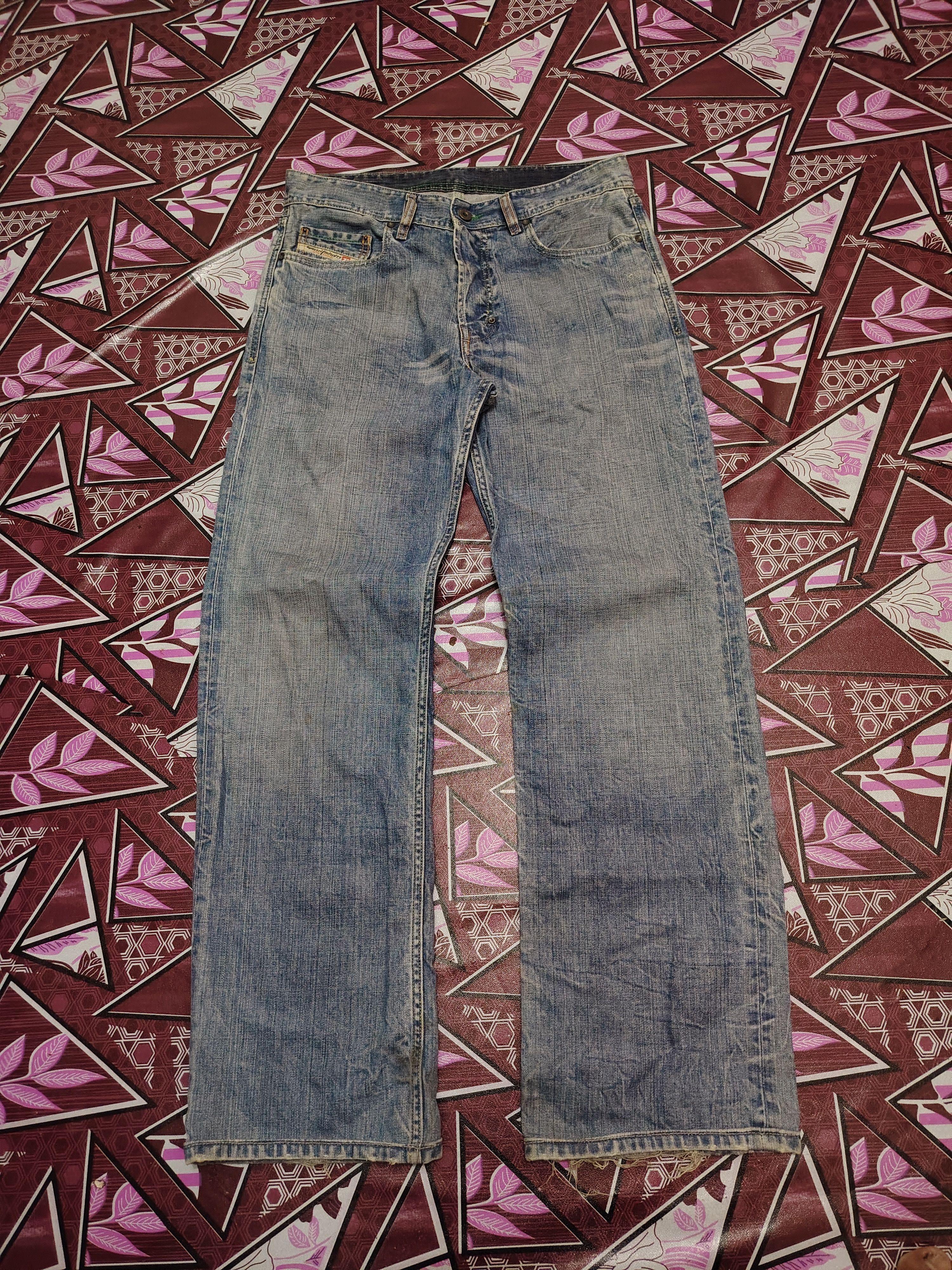 Who Decides War Vtg Diesel Industry Flared Distressed jeans Denim Size US 31 - 1 Thumbnail