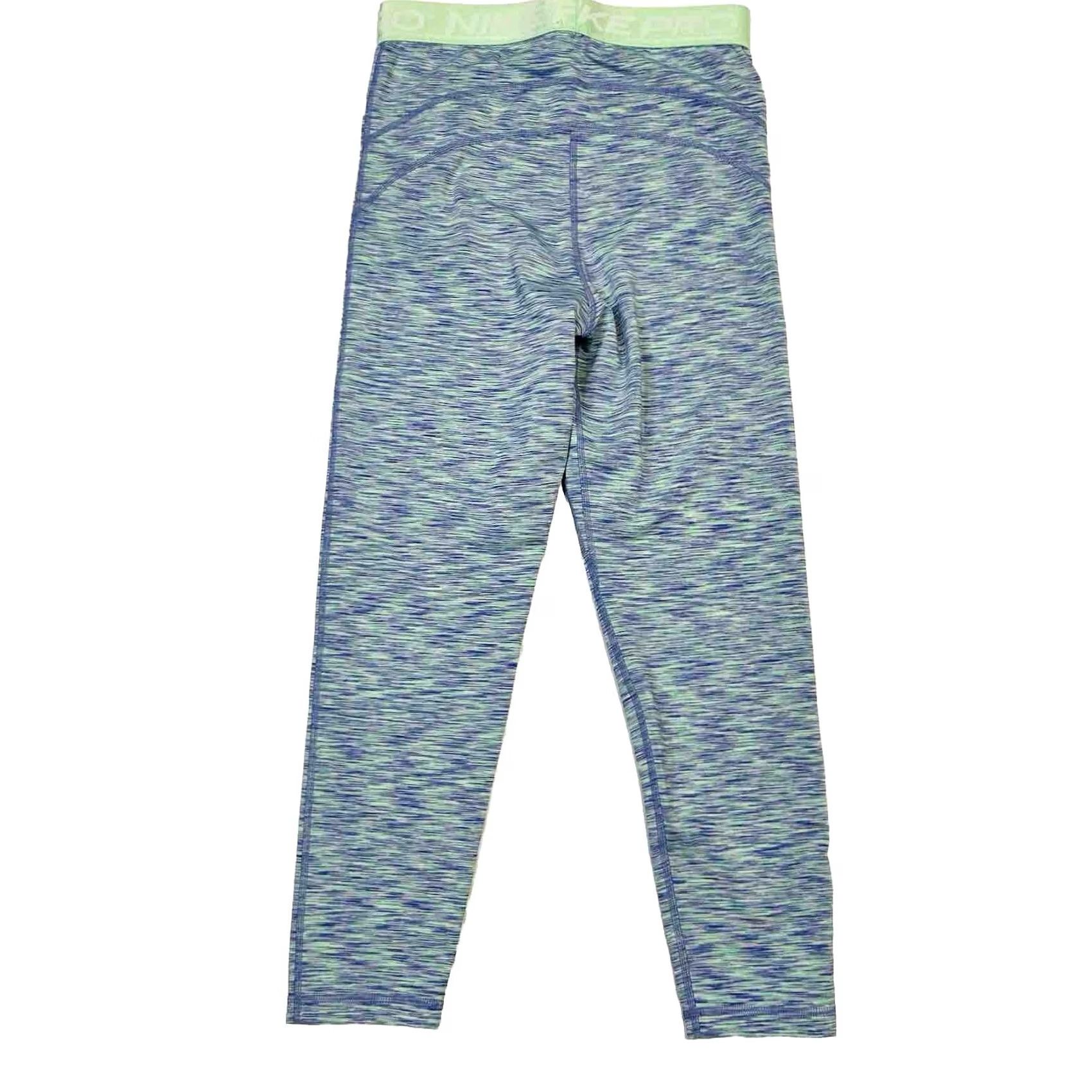Nike Nike Pro Space-Dyed Cropped Tights Women M Multicolor Space Glow Compression Moisture Wicking 82% Polyester 18% Spandex Athletic Leggings Size ONE SIZE - 2 Thumbnail
