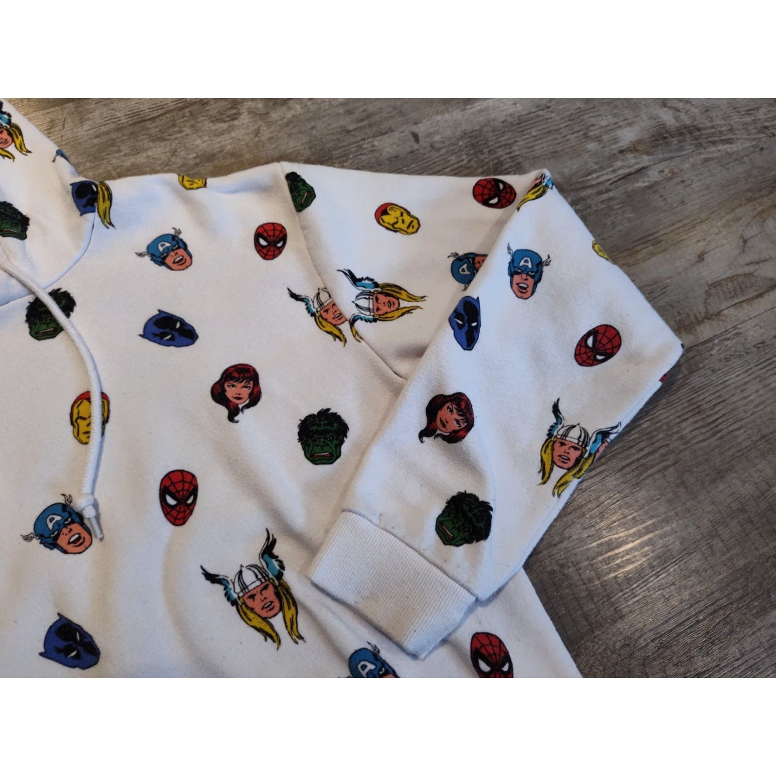 Vintage VINTAGE Marvel Comics Hoodie Mens All Over Print Sweatshirt Hooded Pullover Size Small White Graphics Size US S / EU 44-46 / 1 - 4 Thumbnail