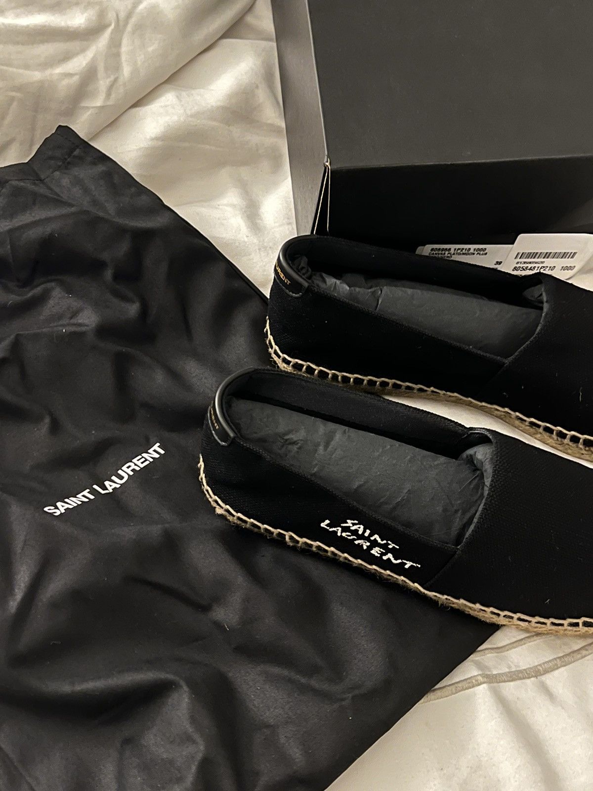 Yves Saint Laurent Saint Laurent Logo Embroidered Slip-On Espadrilles Size US 8.5 / IT 38.5 - 7 Thumbnail